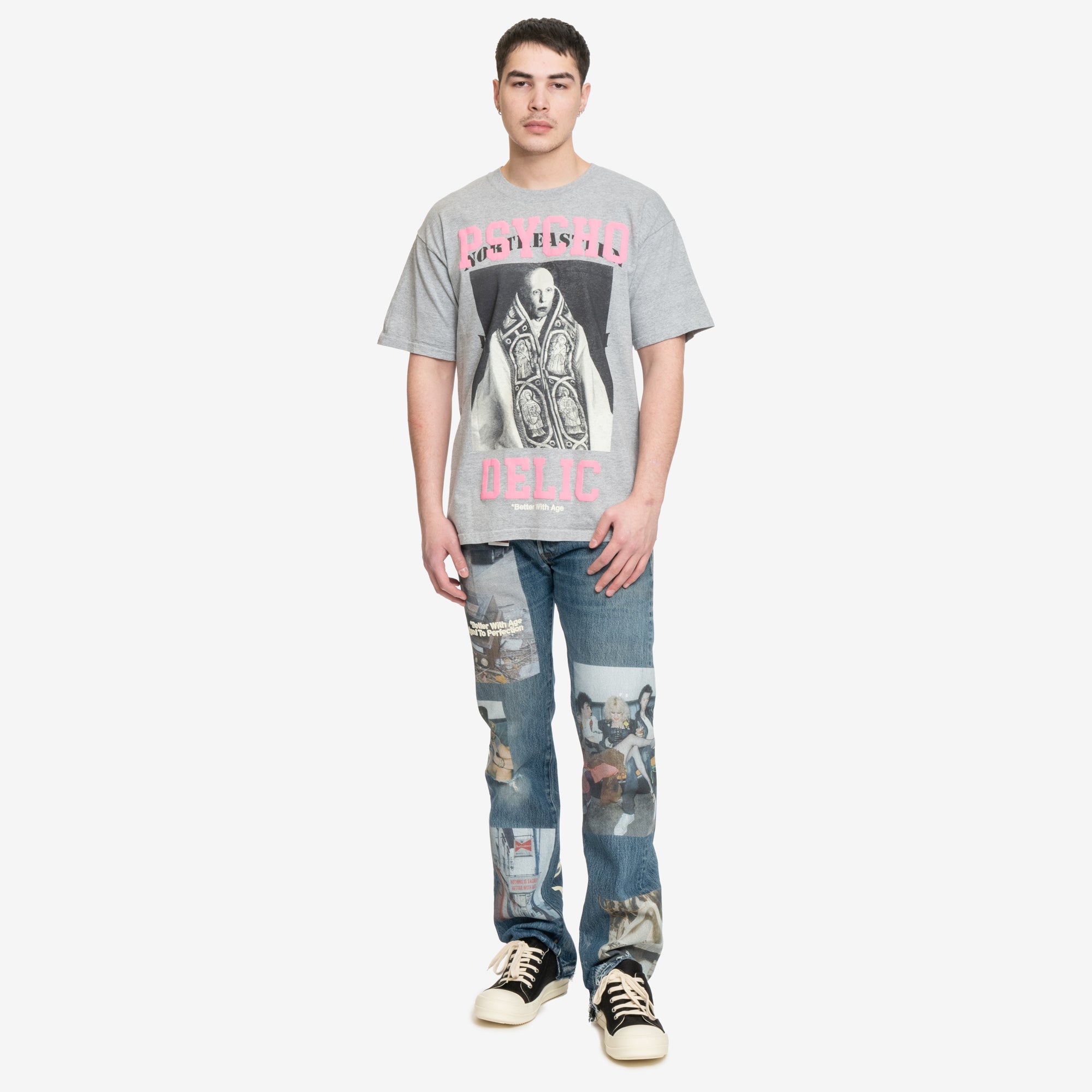 Better With Age Tabloid Denim Jeans Blue - 2