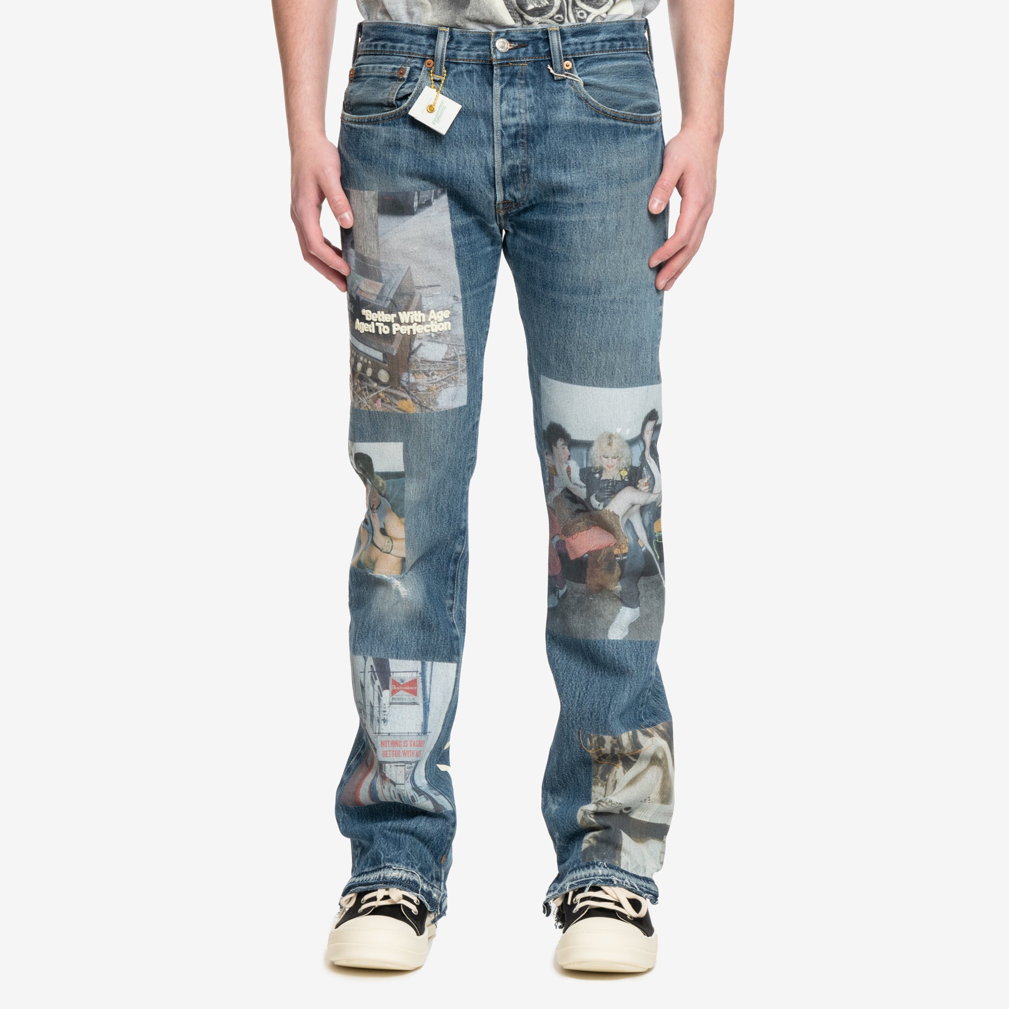 Better With Age Tabloid Denim Jeans Blue - 1