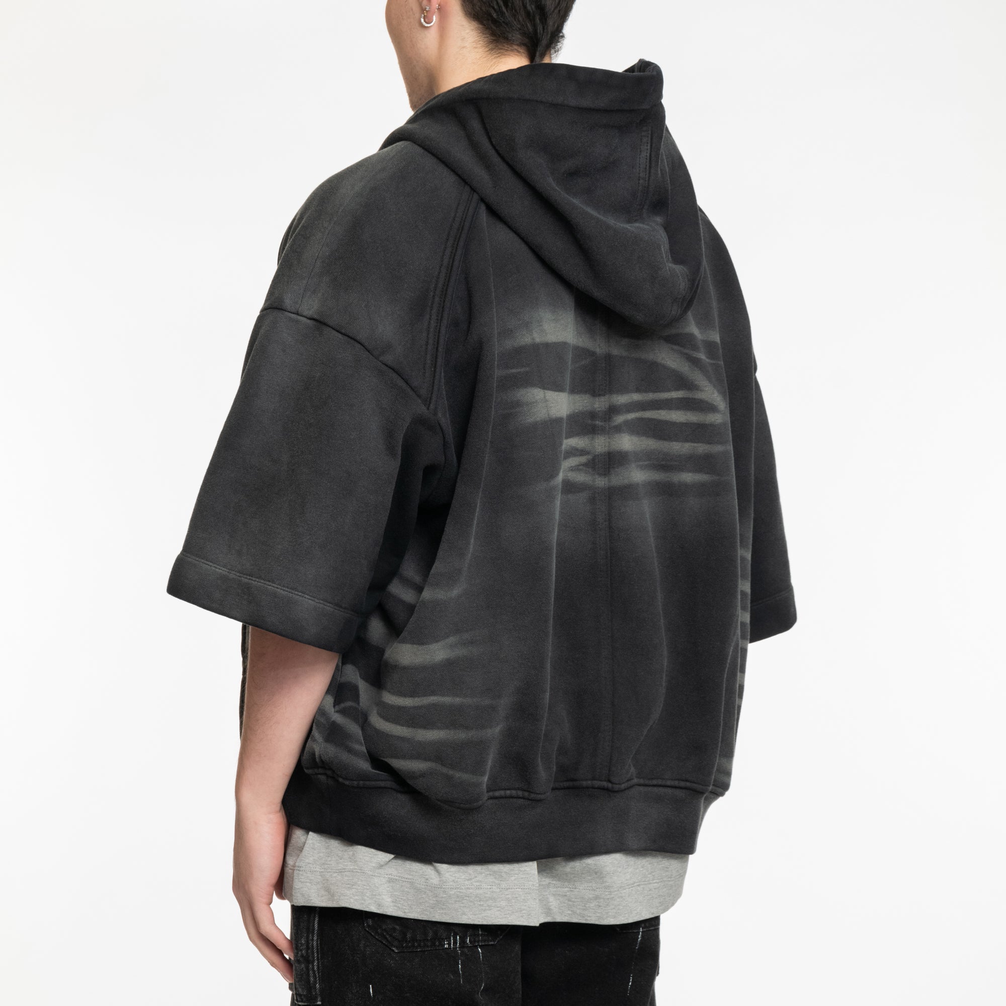 Juun.J Brushed Embroidered SS Zip Hoody Grey - 4