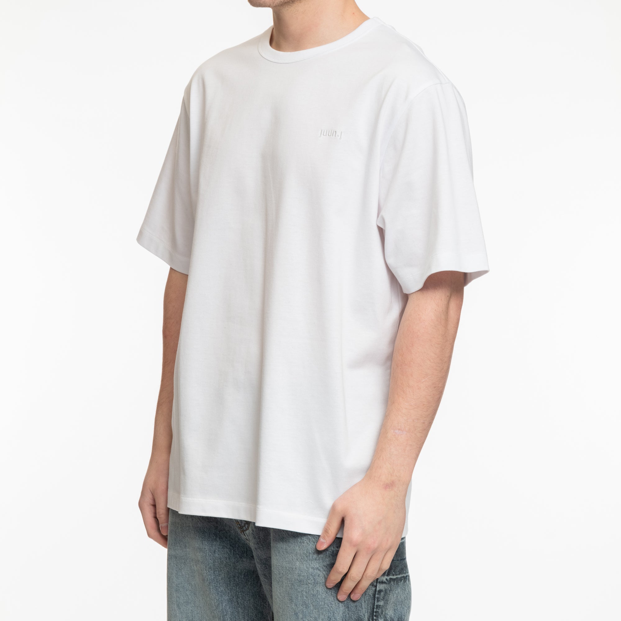 Juun.J Tonal Embroidered T-Shirt White - 3