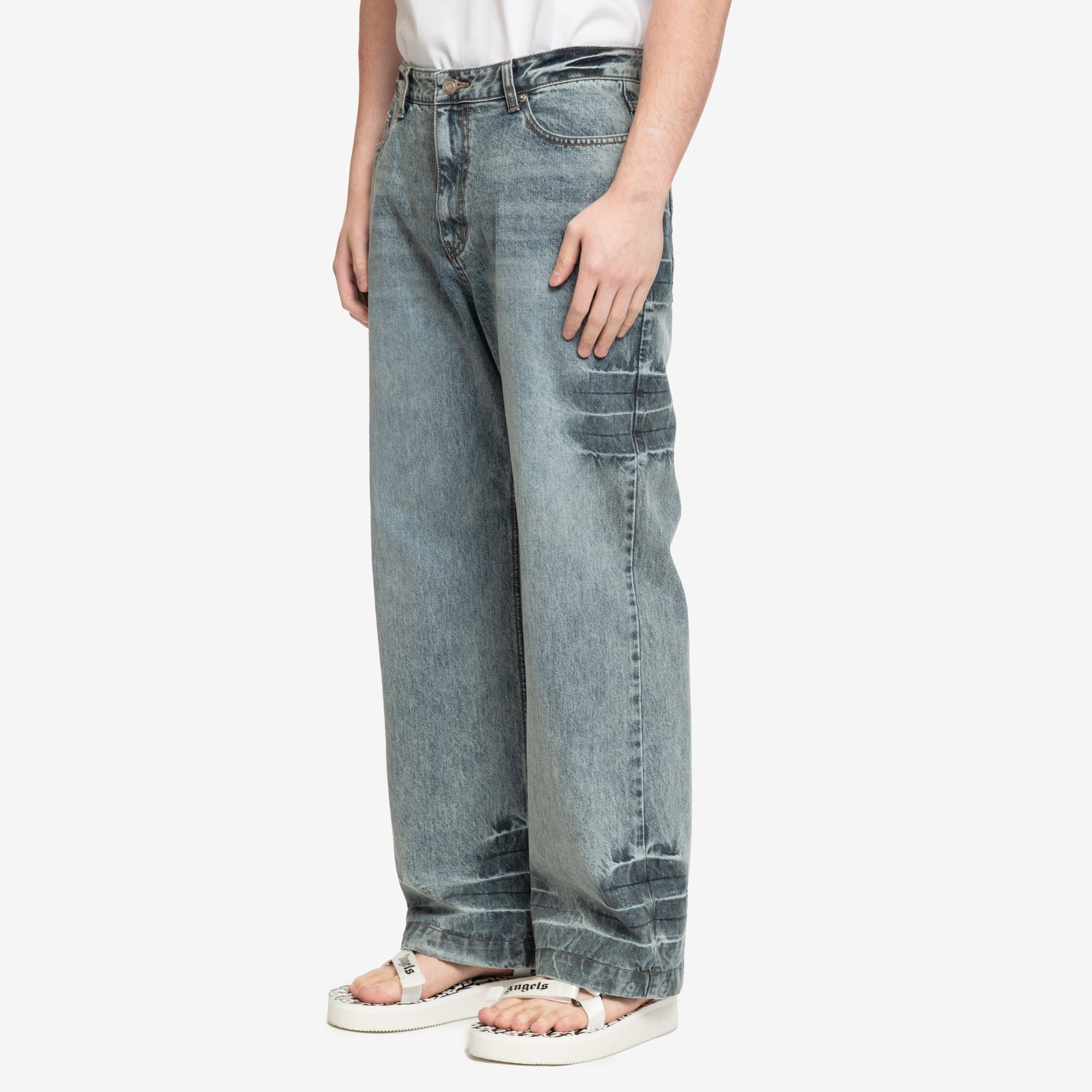 Juun.J Washed Denim Jeans Blue - 3