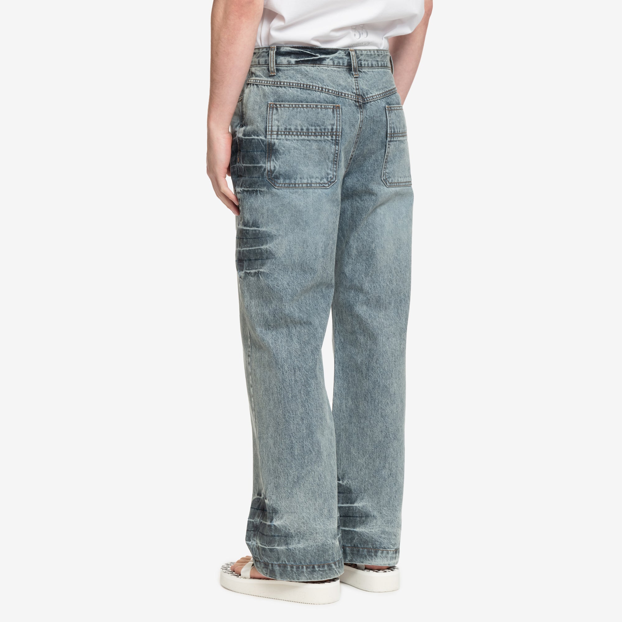 Juun.J Washed Denim Jeans Blue - 4