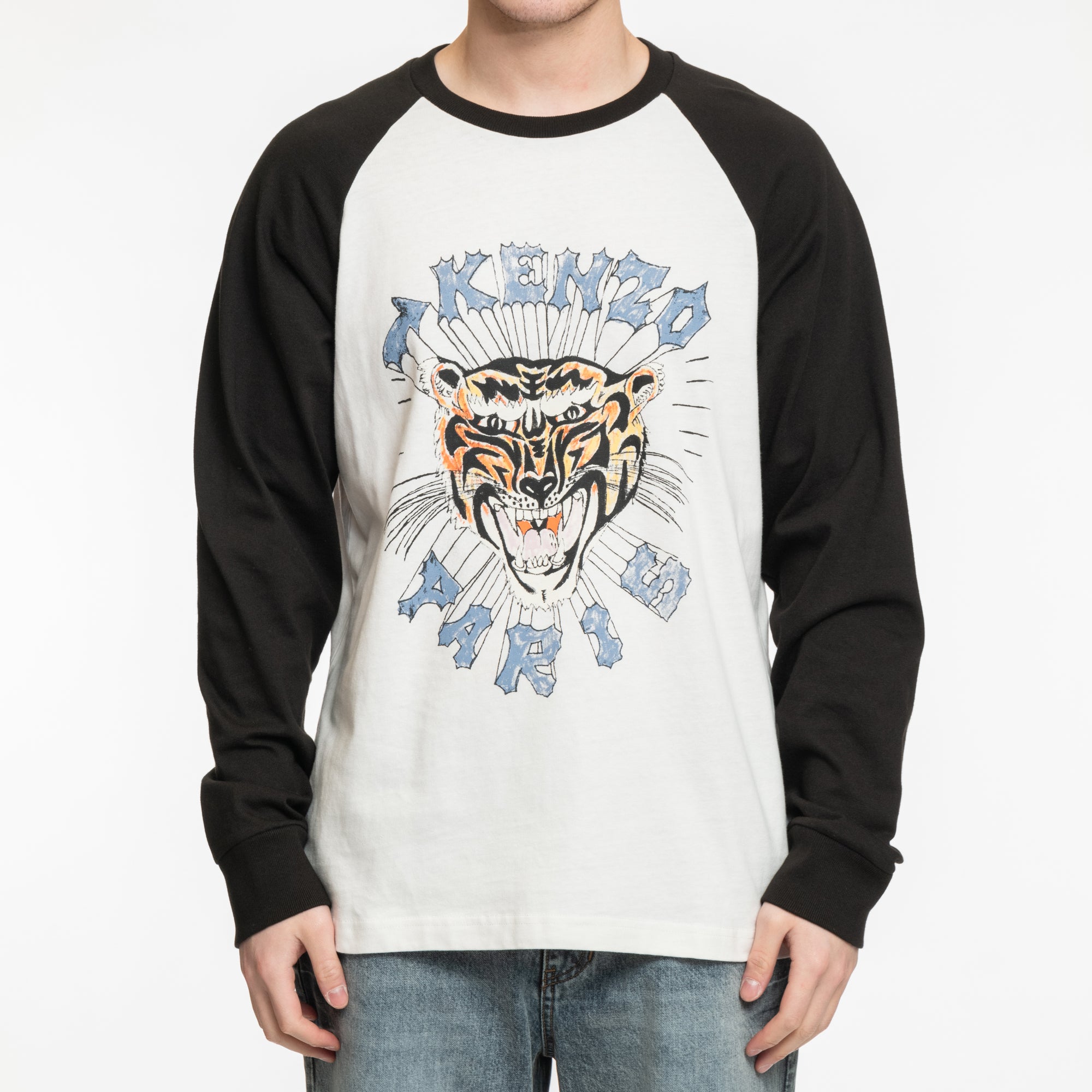 Kenzo Drawn Varsity Raglan LS Tee Black - 1