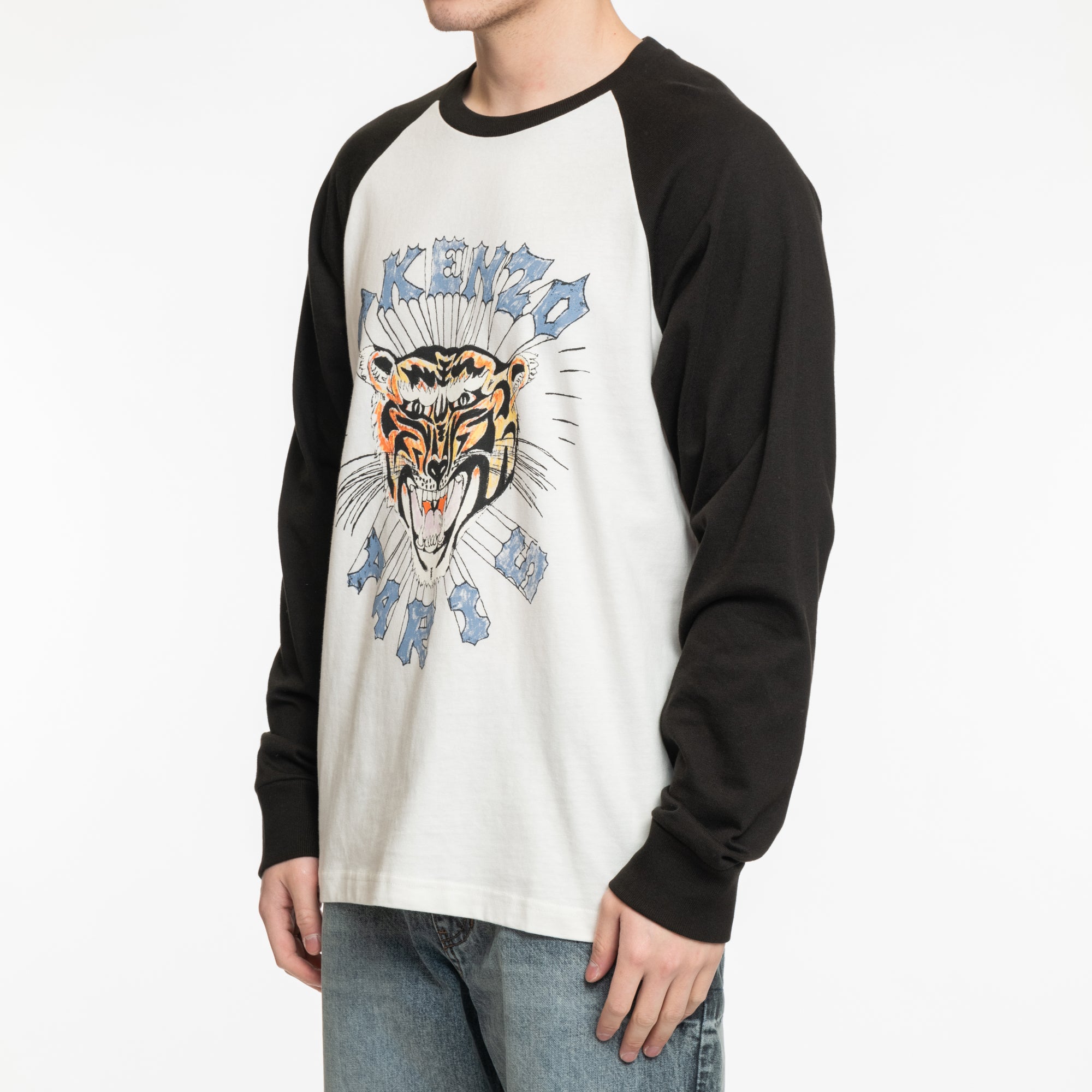 Kenzo Drawn Varsity Raglan LS Tee Black - 3