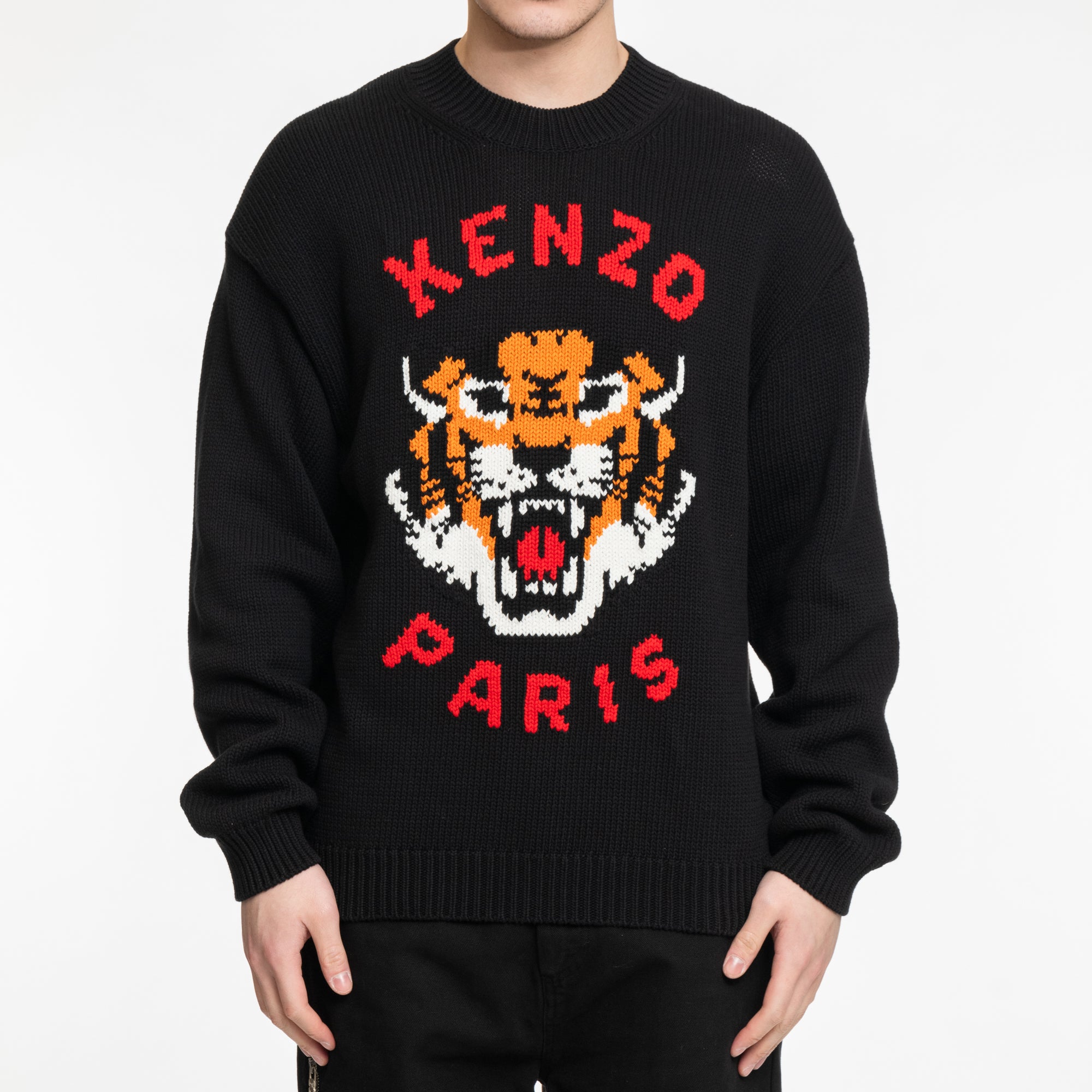 Kenzo Lucky Tiger Knit Sweater Black - 1