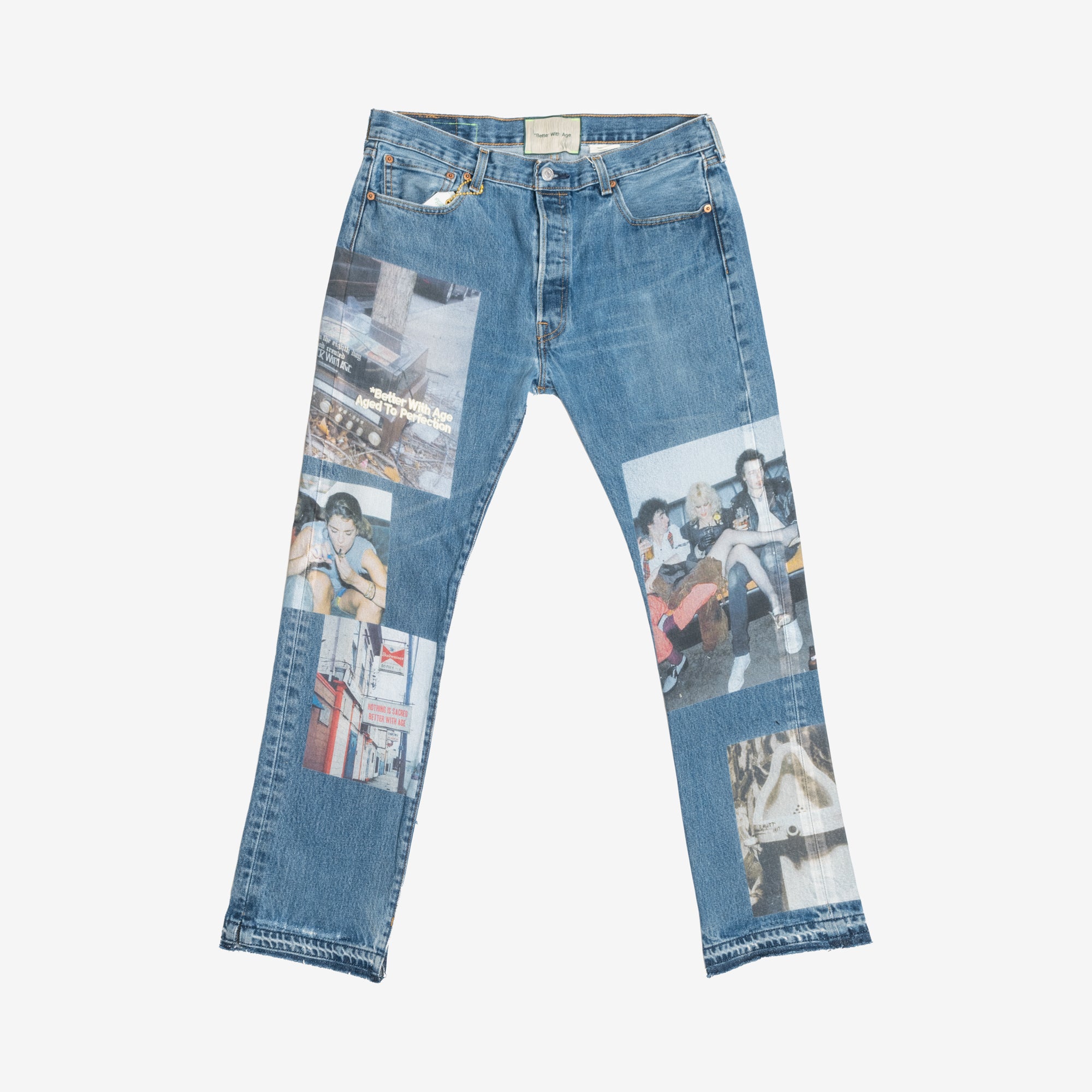 Better With Age Tabloid Denim Jeans Blue - 10
