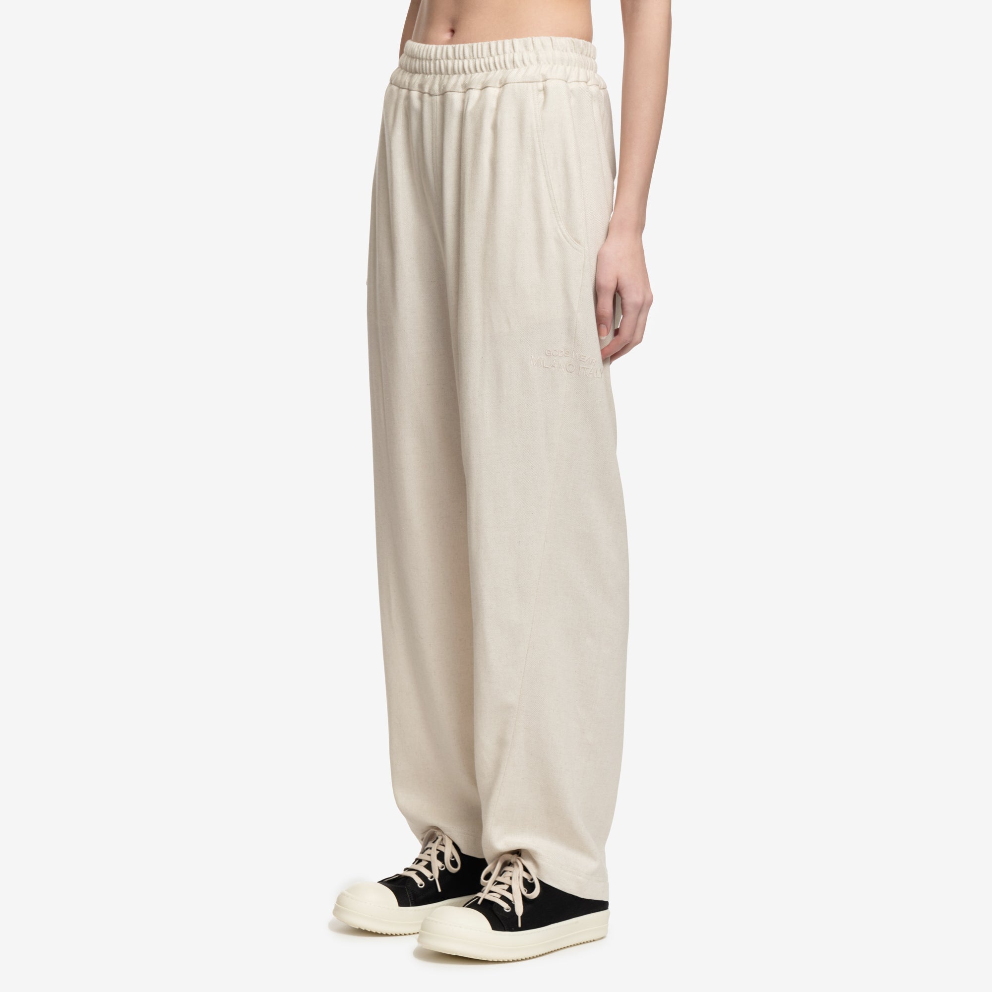 GCDS Linen Wide Pants Off White - 3