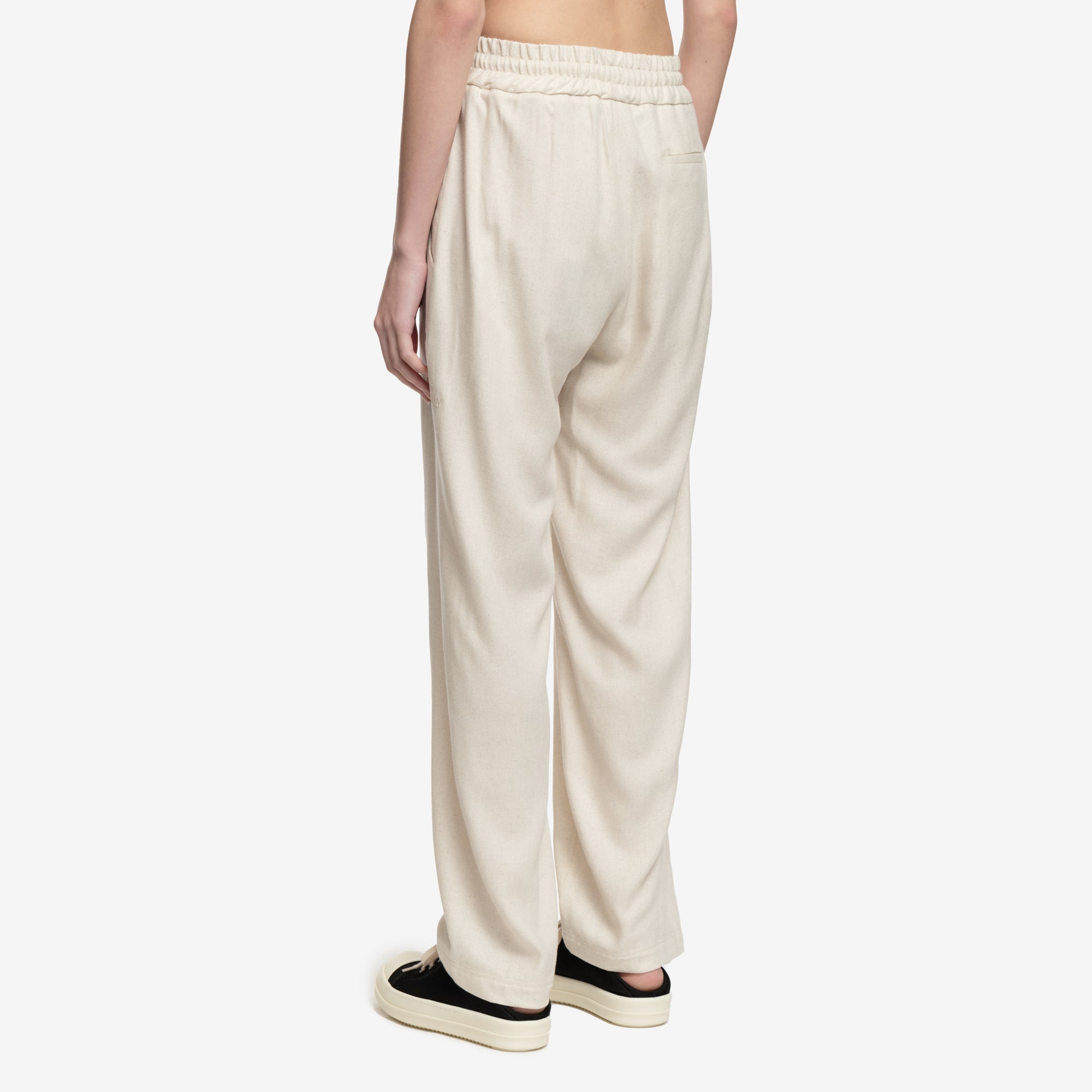 GCDS Linen Wide Pants Off White - 4