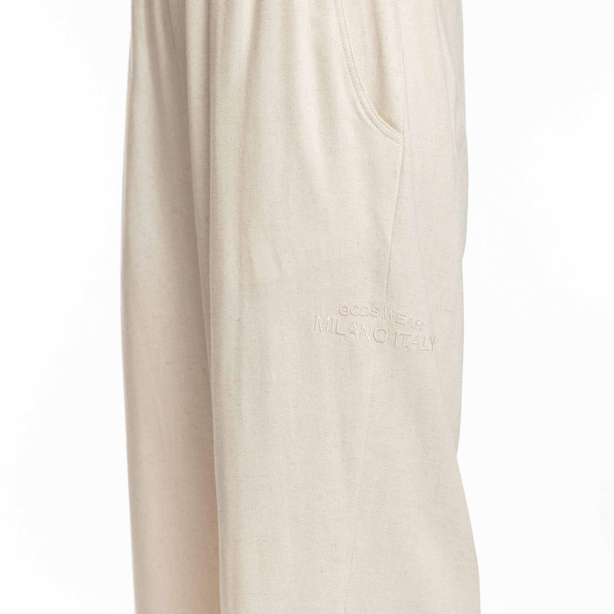 GCDS Linen Wide Pants Off White - 5