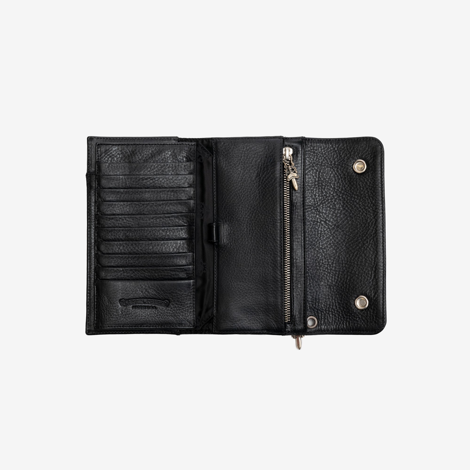 Chrome Hearts CH Wave Cross Button Wallet Black - 5