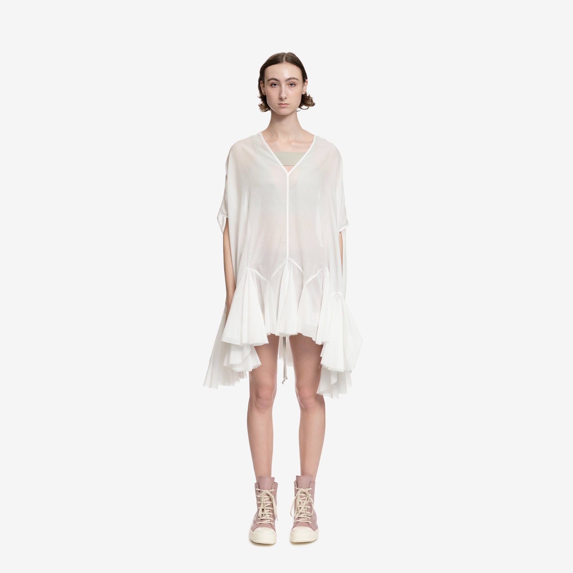 Rick Owens Womens New Divine Mini Dress Milk - 1