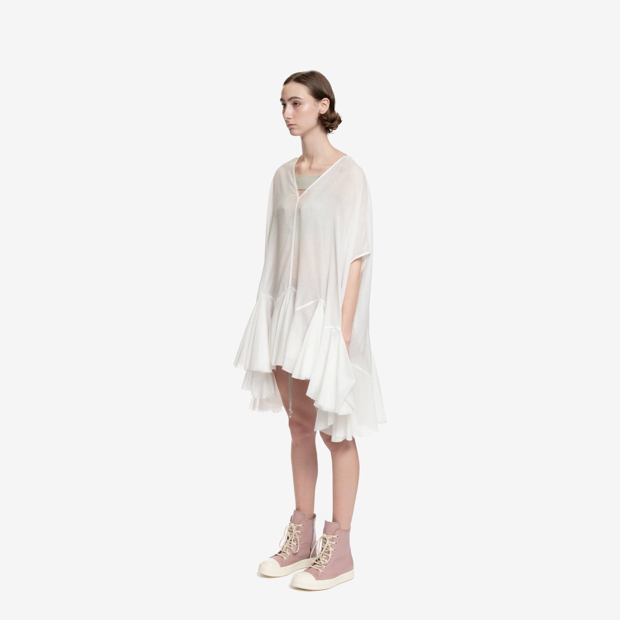 Rick Owens Womens New Divine Mini Dress Milk - 3