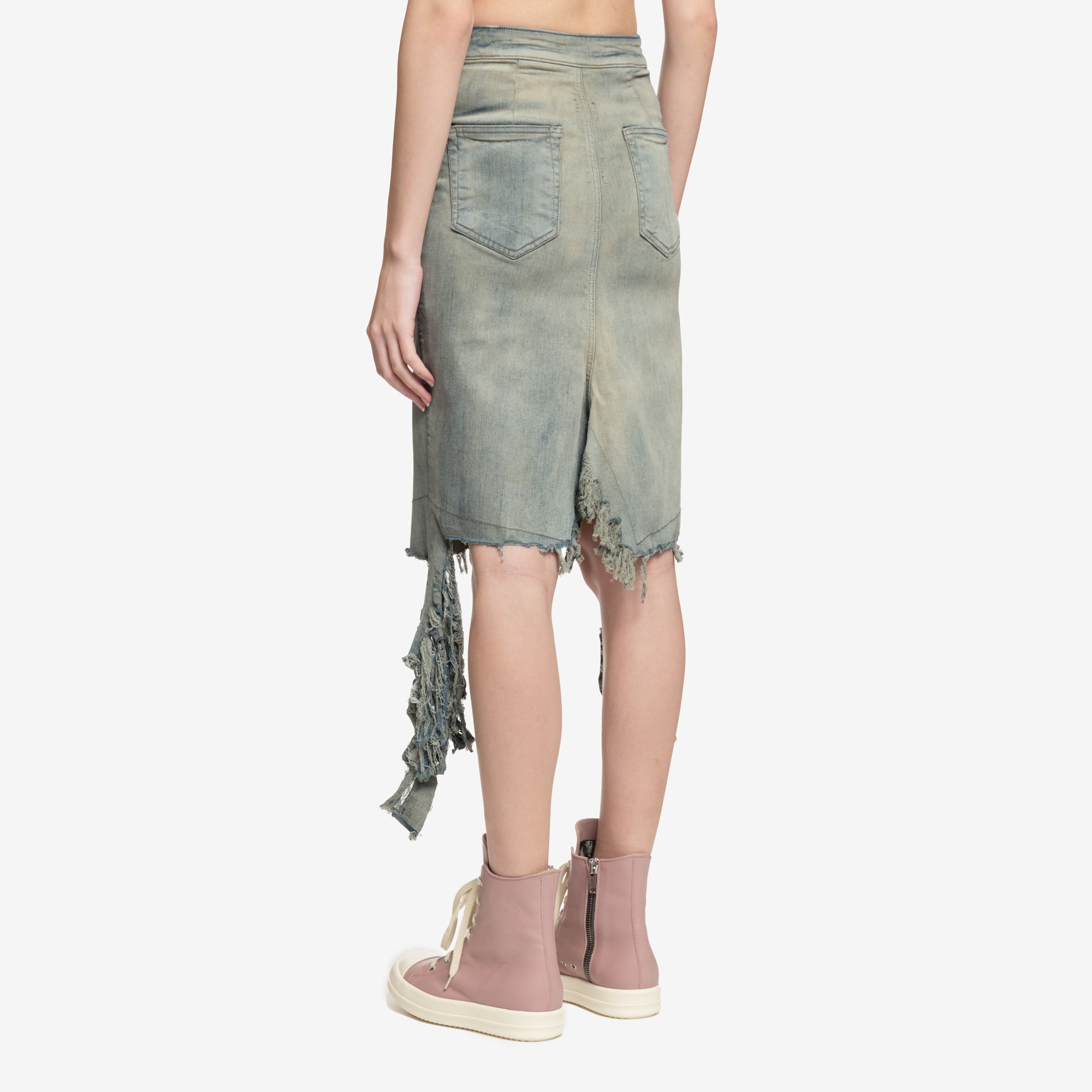 Rick Owens DRKSHDW Womens Slivered Skirt Sky - 4