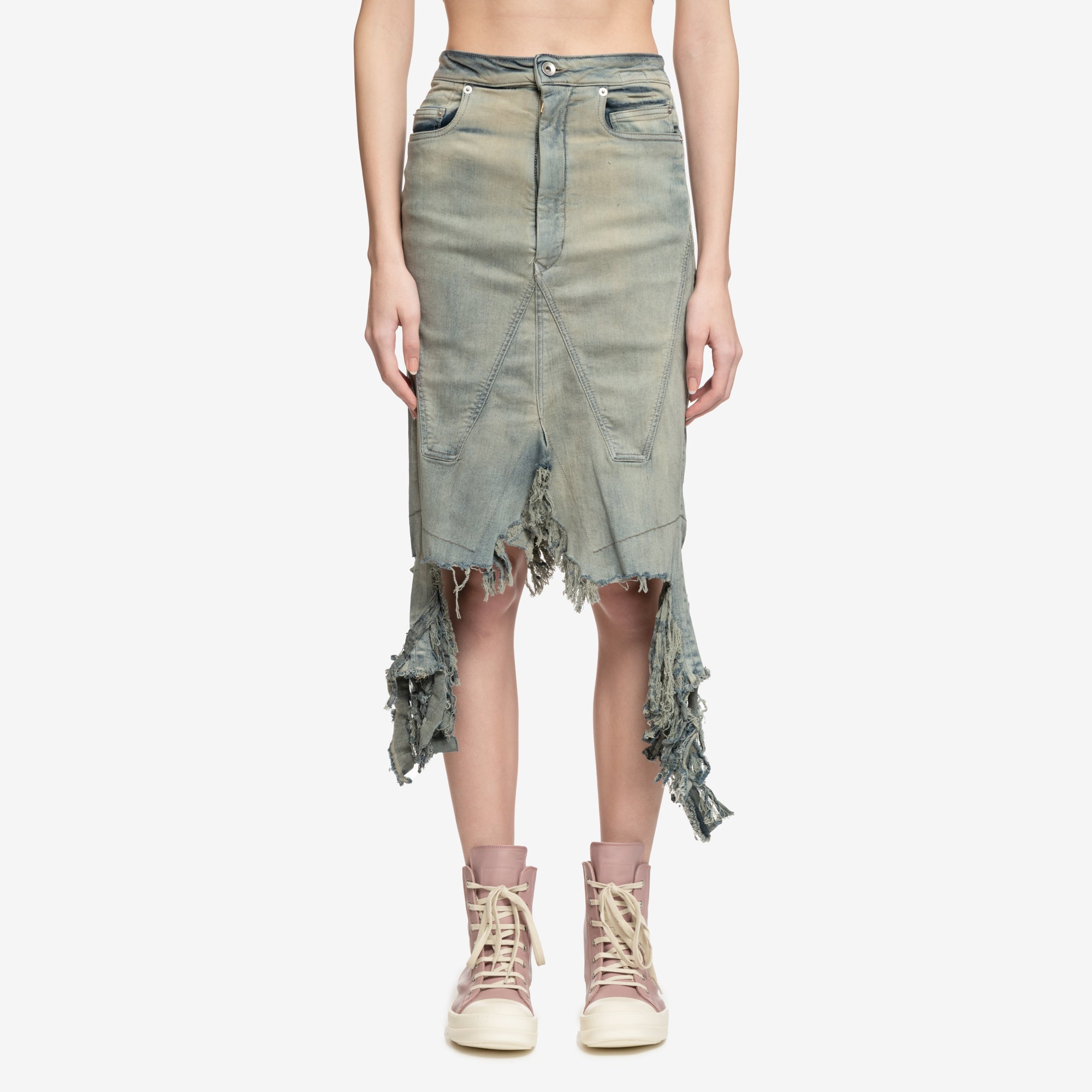 Rick Owens DRKSHDW Womens Slivered Skirt Sky - 1