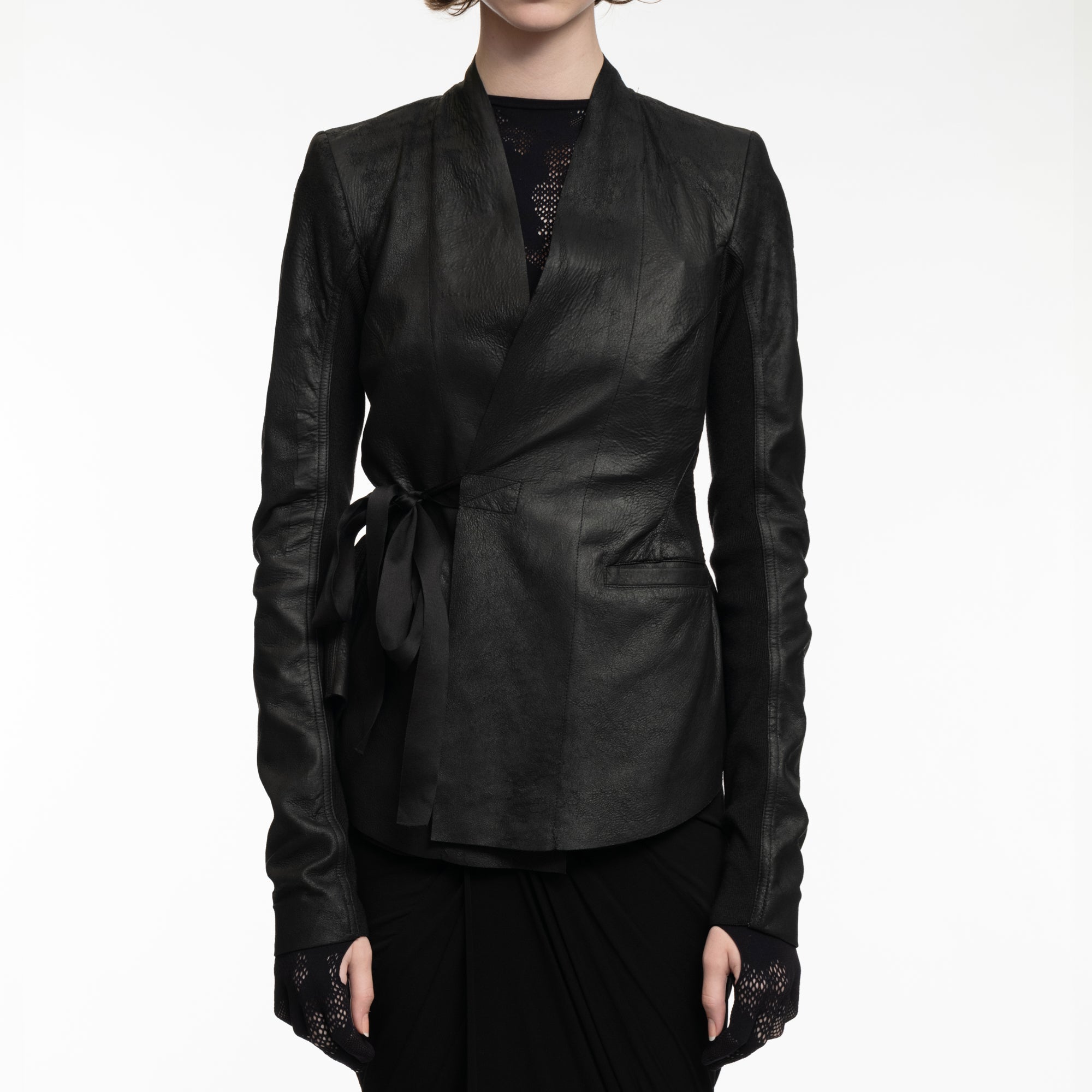 Rick Owens Womens Hollywood Leather Jacket Black - 1