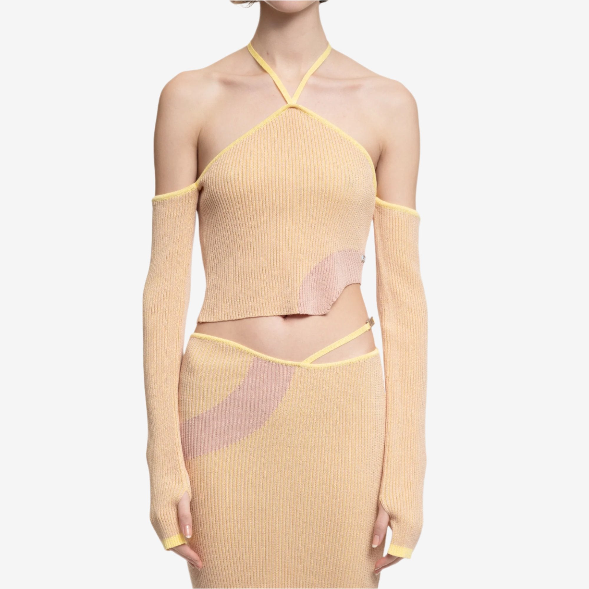 GCDS Womens Comma Knit LS Top Candy Rose - 1