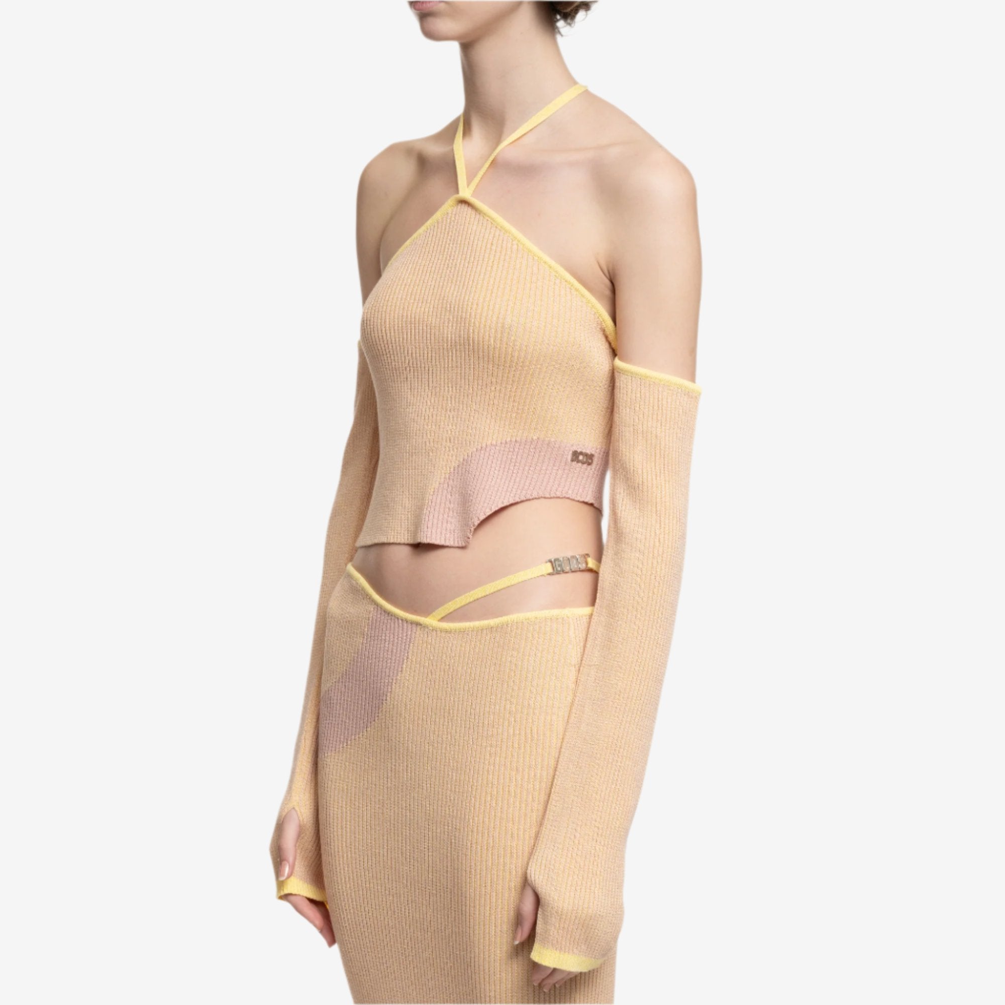 GCDS Womens Comma Knit LS Top Candy Rose - 3