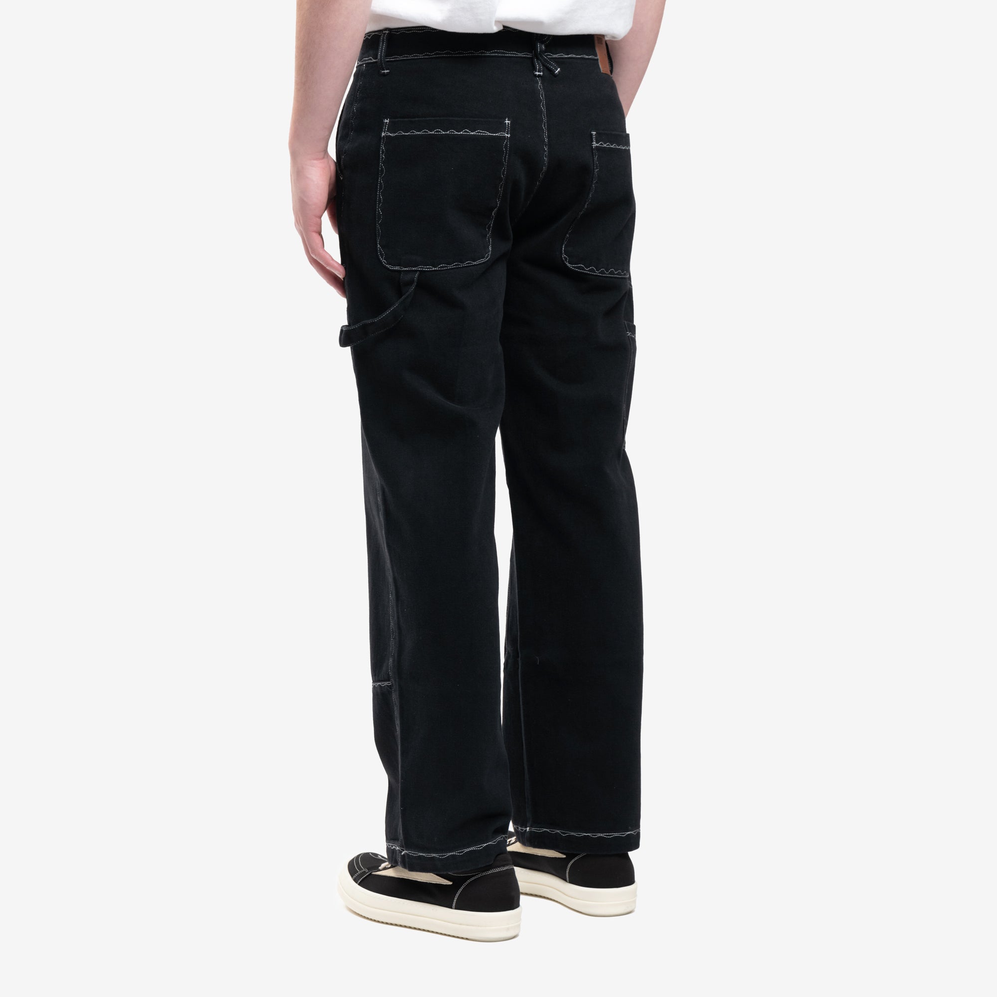 KidSuper Messy Stitched Work Pants Black - 4