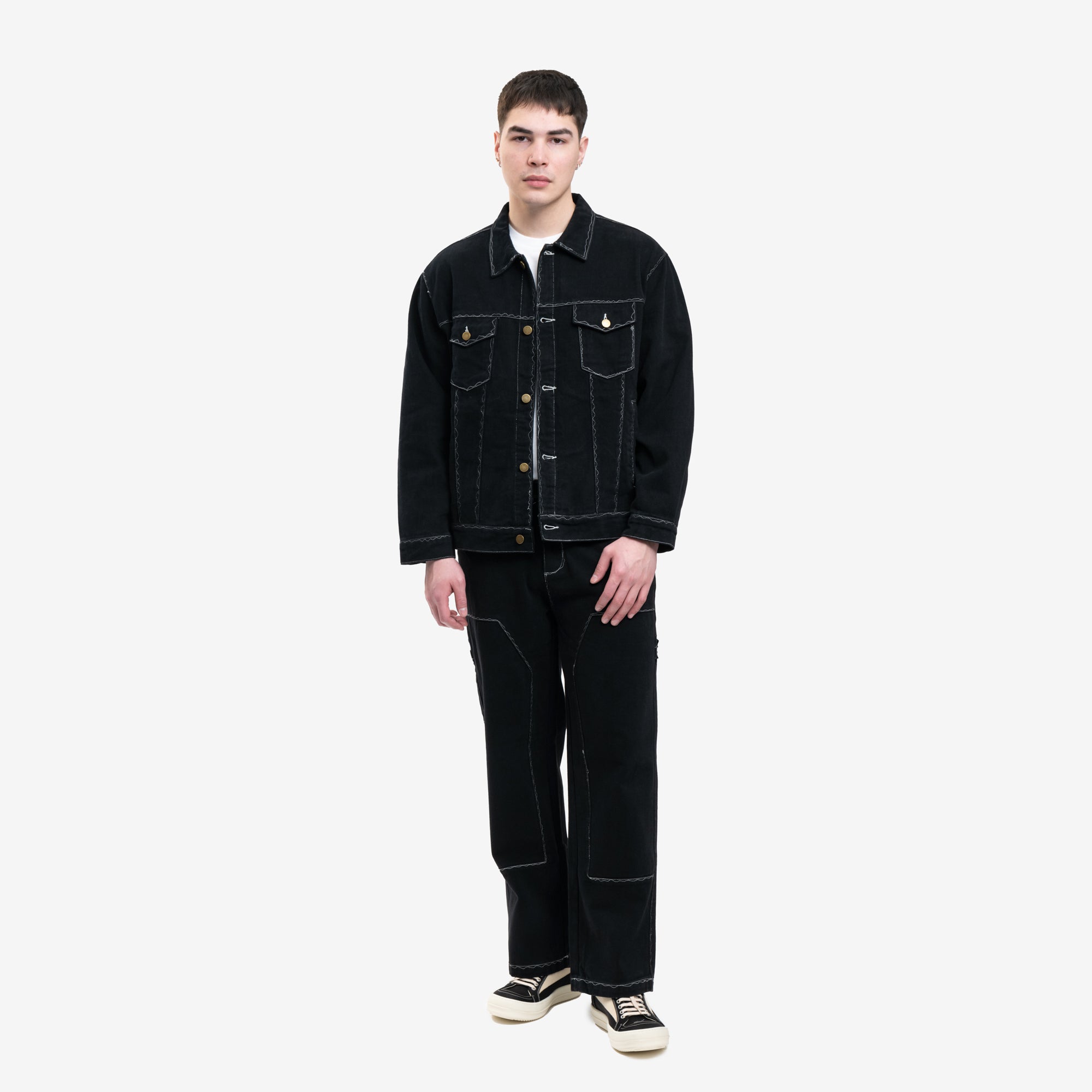 KidSuper Messy Stitched Work Jacket Black - 2