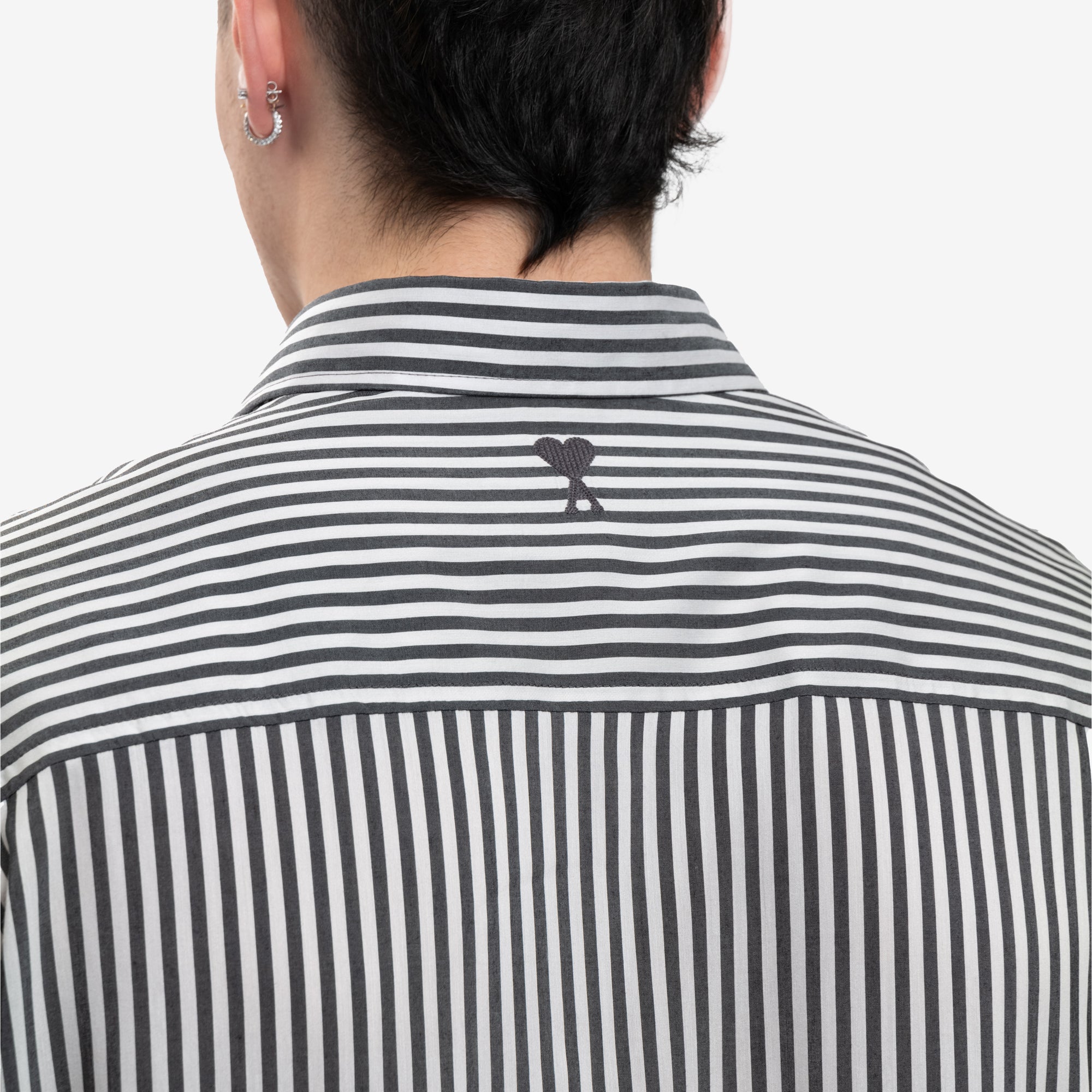 AMI Boxy Fit Shirt Chalk Black - 5