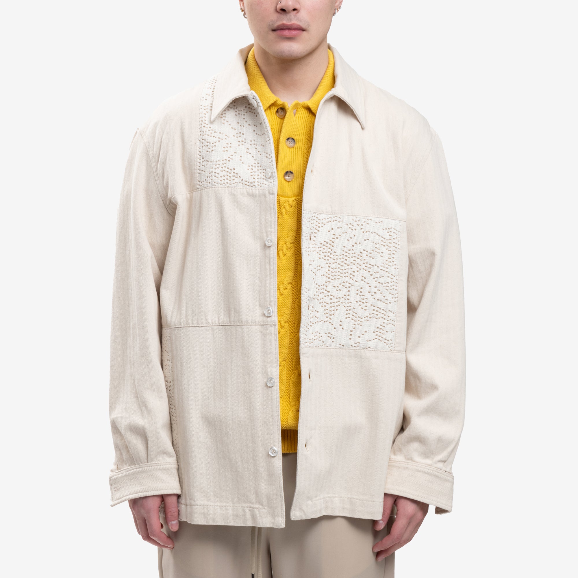 Drôle de Monsieur Le Surchemise Patchwork Ecru - 1