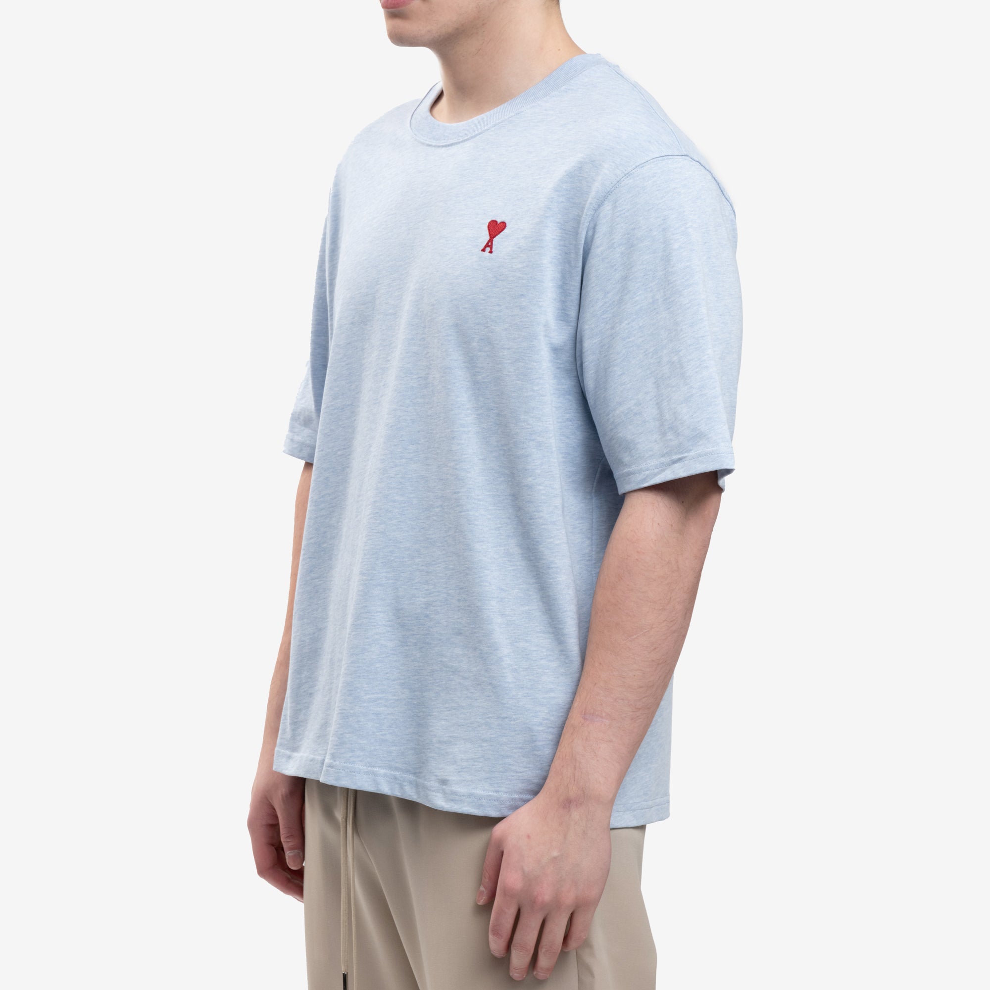 AMI Red Ami de Coeur Blue T-Shirt Heather Cashmere Blue - 3