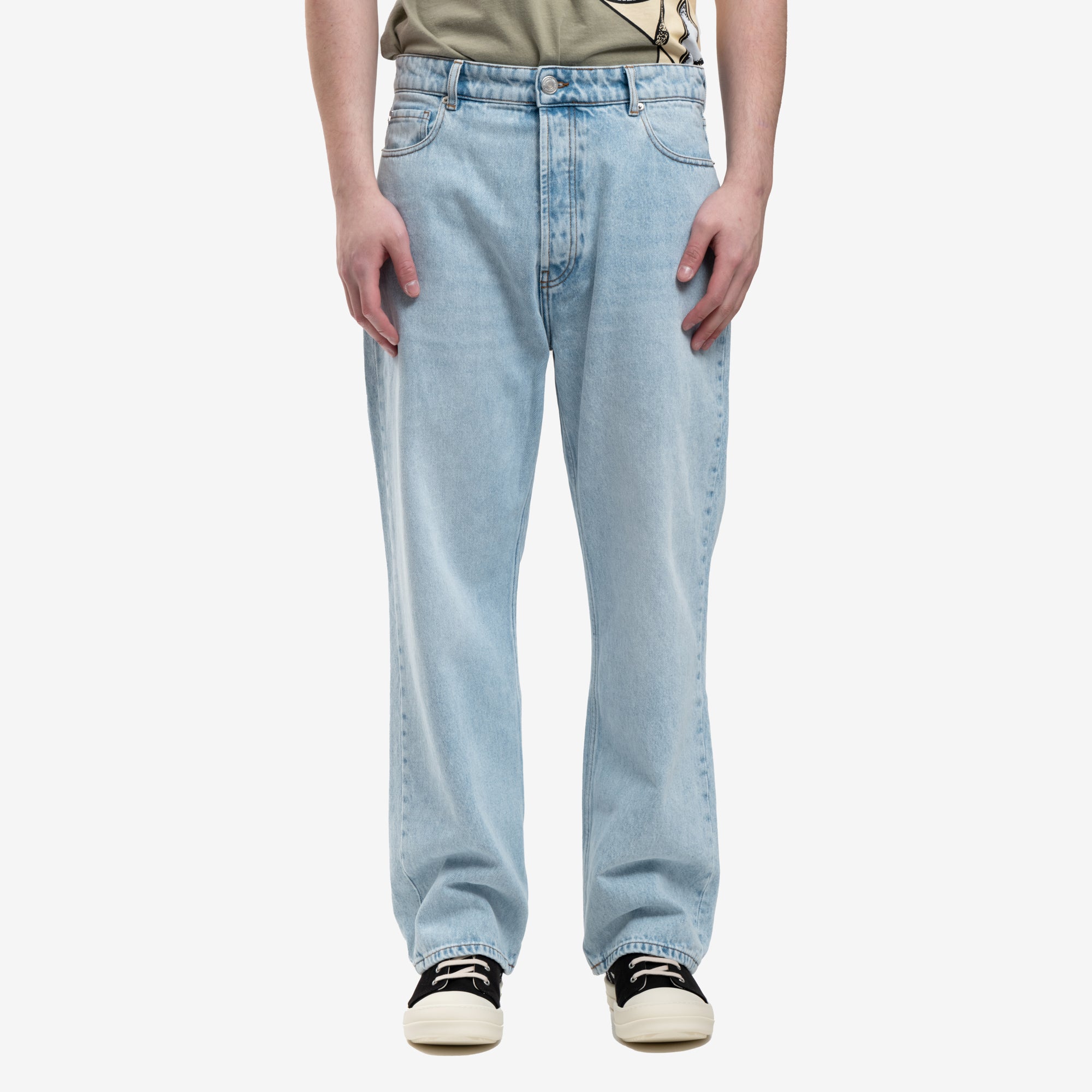 AMI Loose Fit Jeans Bleached Blue - 1