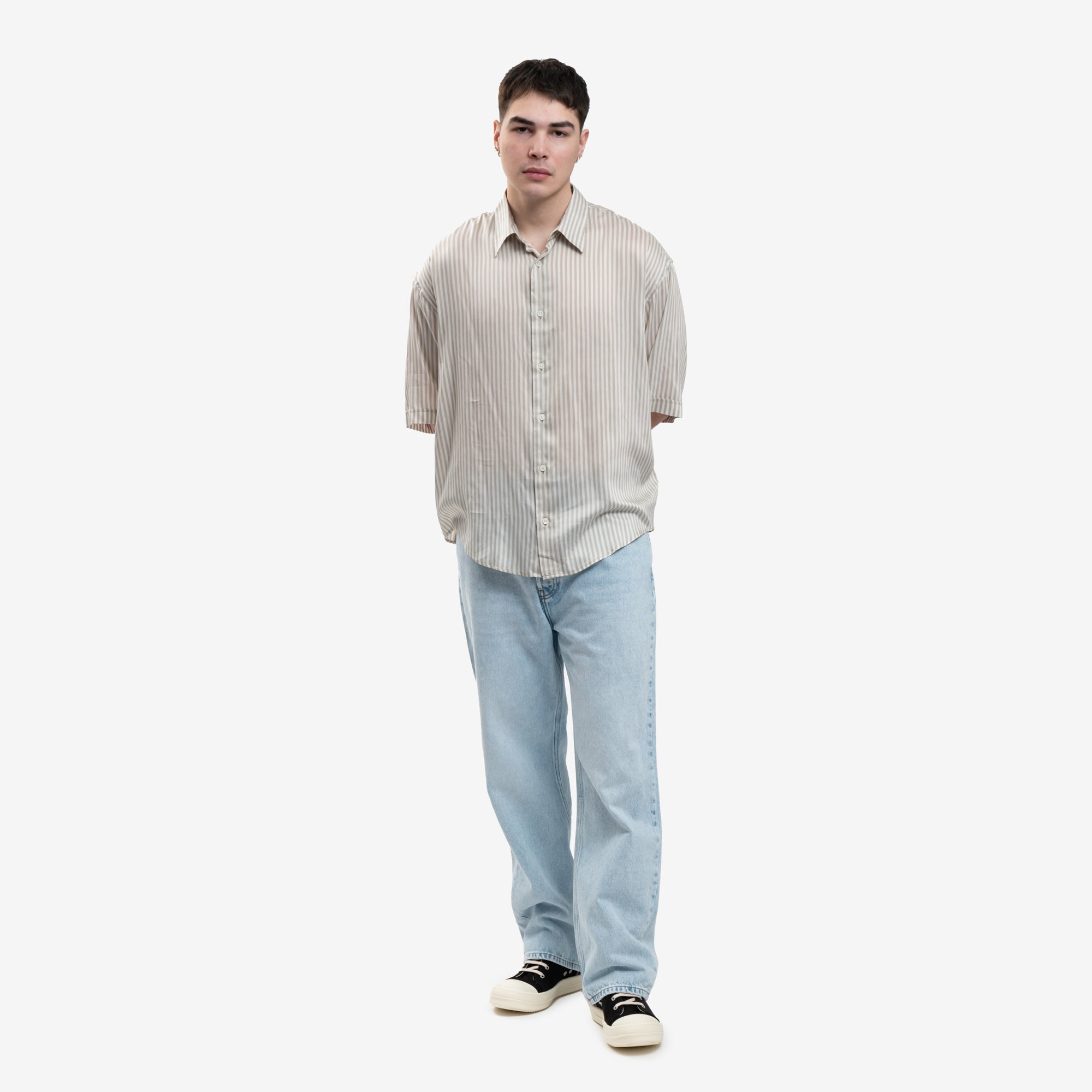 AMI Boxy Fit SS Shirt Chalk Sage - 2