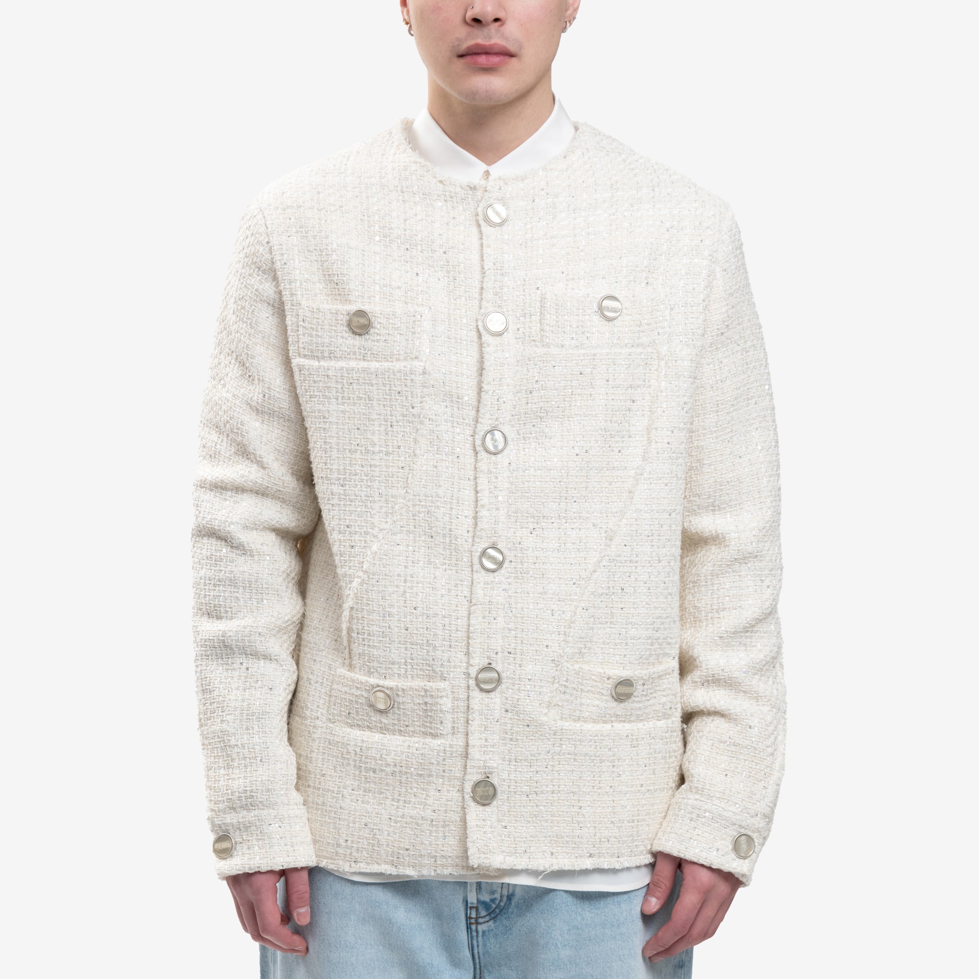 GCDS Tweed Jacket Off White - 1