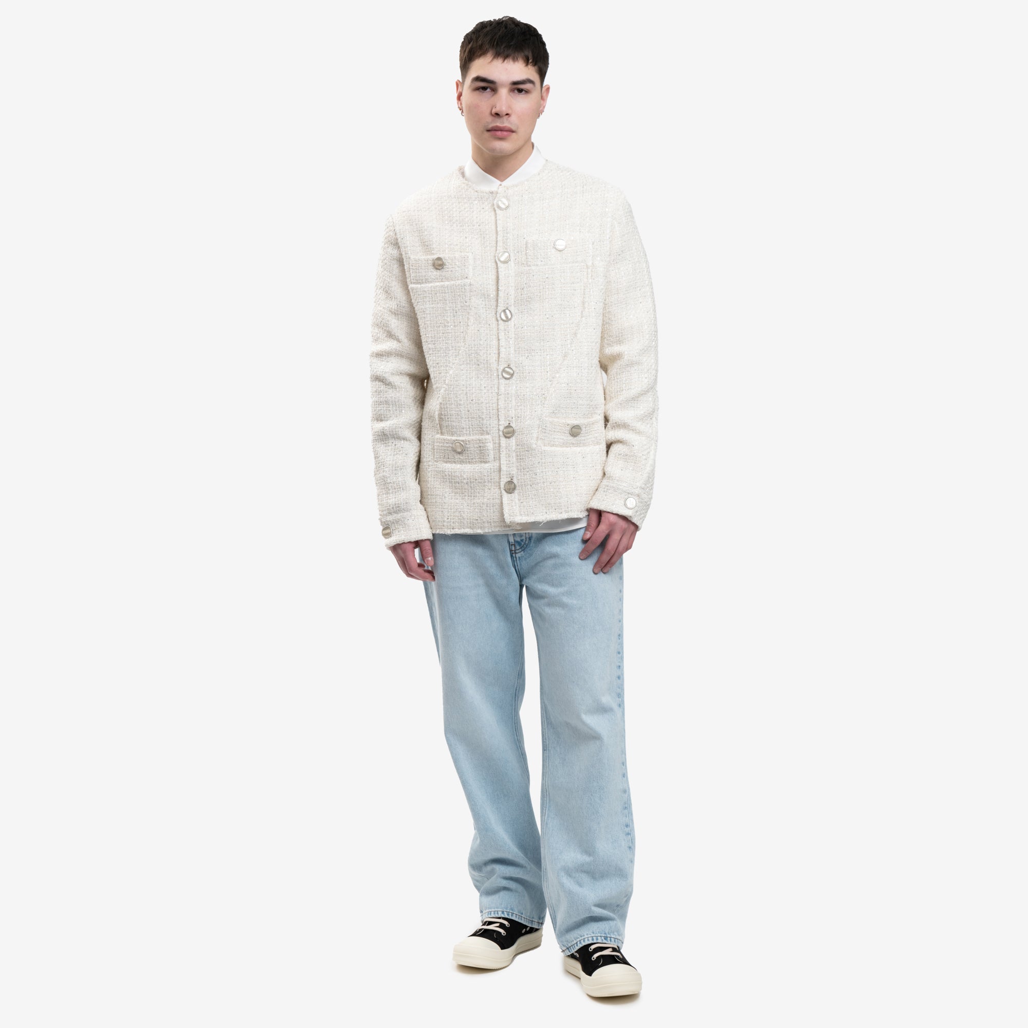 GCDS Tweed Jacket Off White - 2