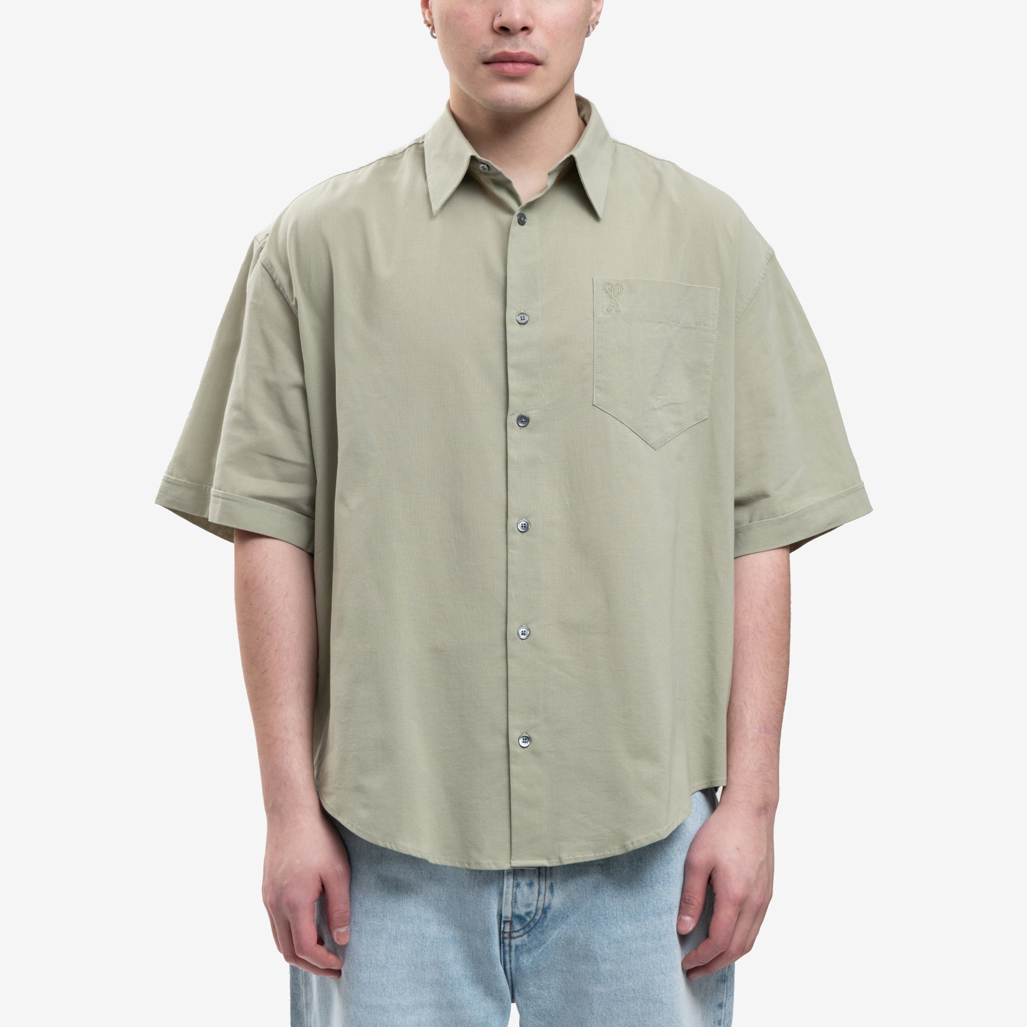 AMI Boxy Fit SS Pocket Shirt Sage - 1