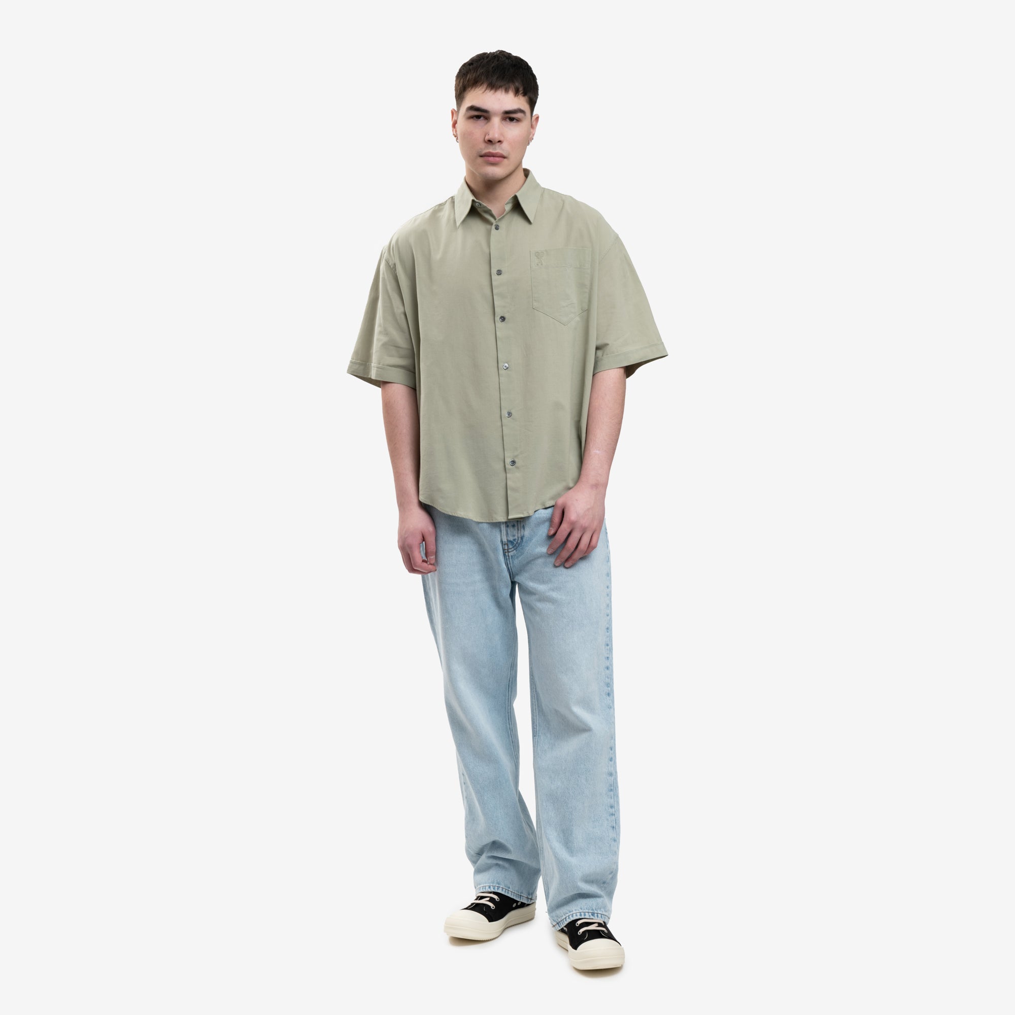 AMI Boxy Fit SS Pocket Shirt Sage - 2