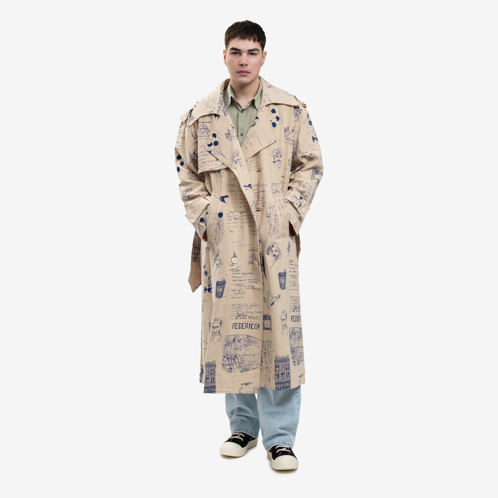 KidSuper Doodles Coat Tan - 2