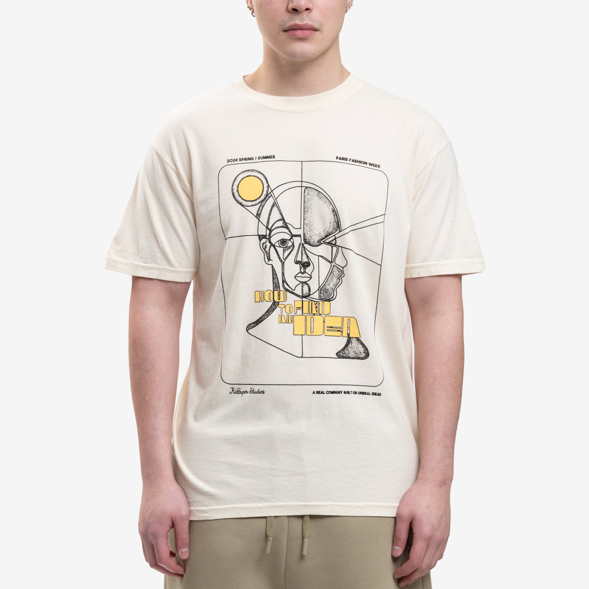 KidSuper How to find an Idea Poster T-Shirt Cream - 1