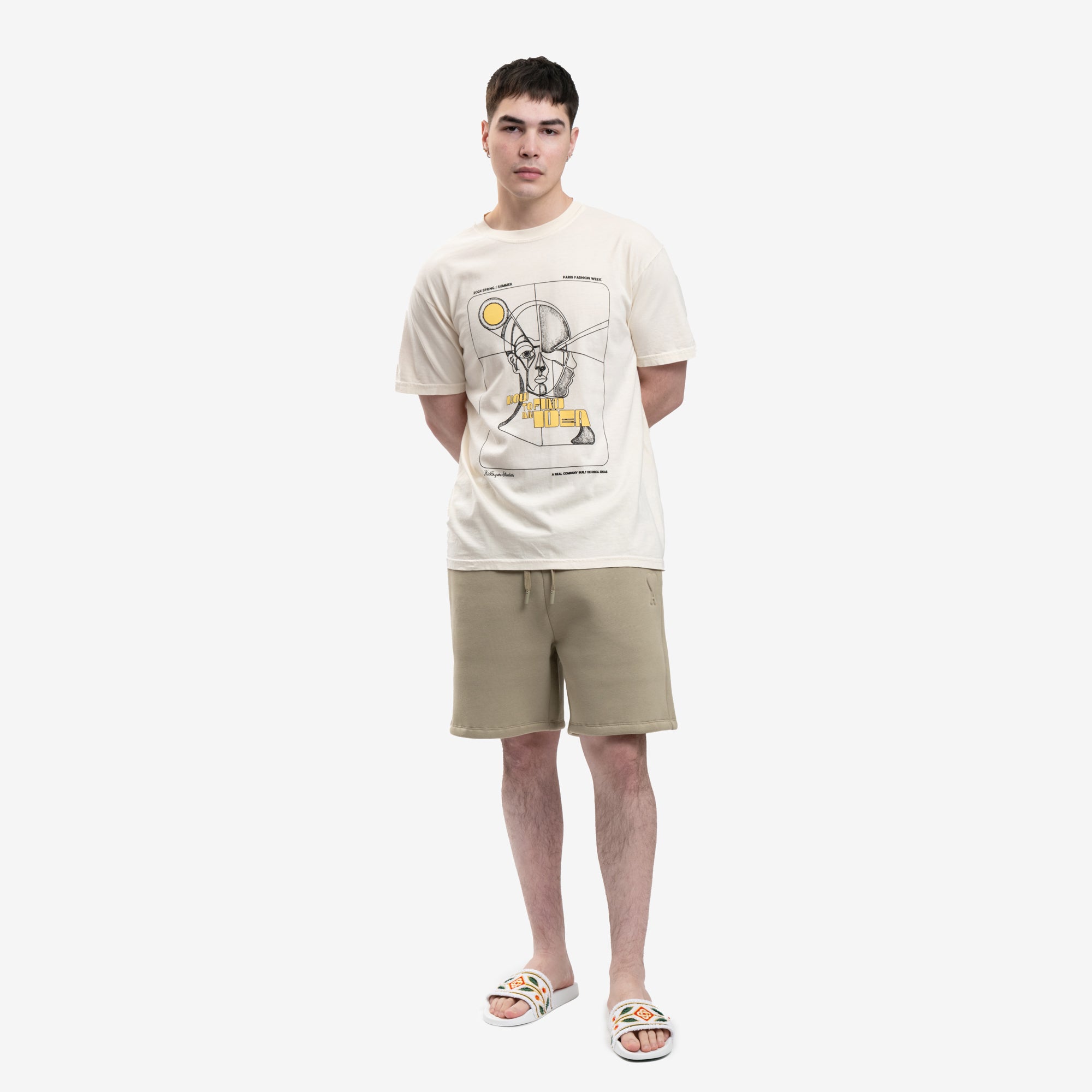 KidSuper How to find an Idea Poster T-Shirt Cream - 2