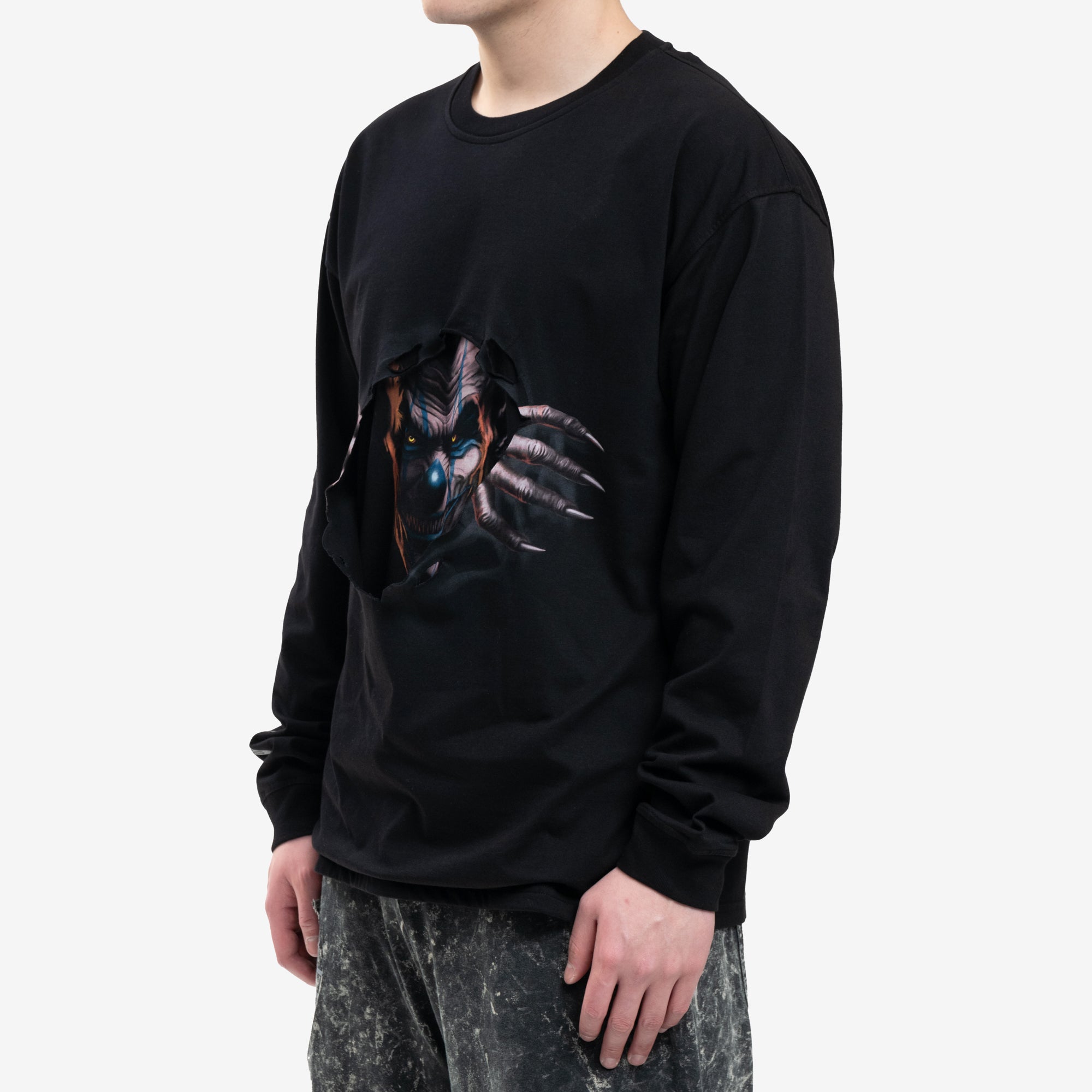 DIESEL Clown Long Sleeve T-Shirt Black - 3