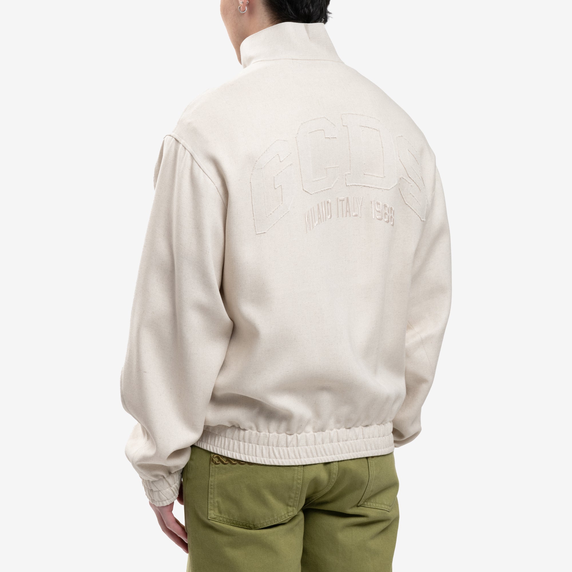GCDS Linen Logo Track Top Off White - 4