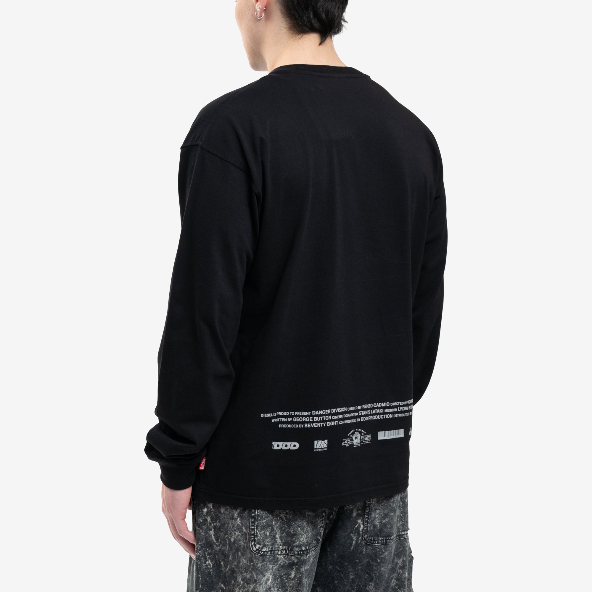 DIESEL Clown Long Sleeve T-Shirt Black - 4