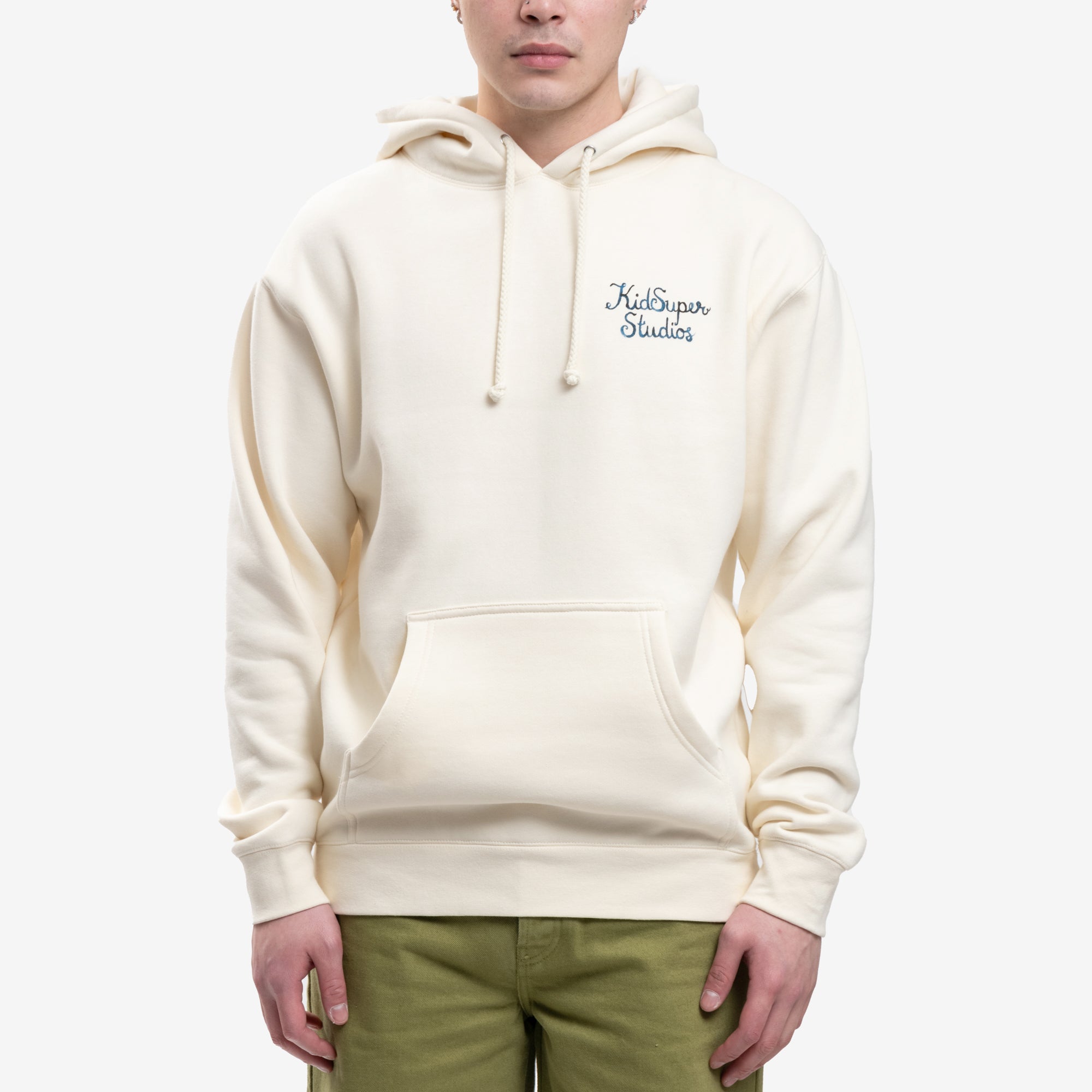 KidSuper Script Logo Hoody Cream - 1