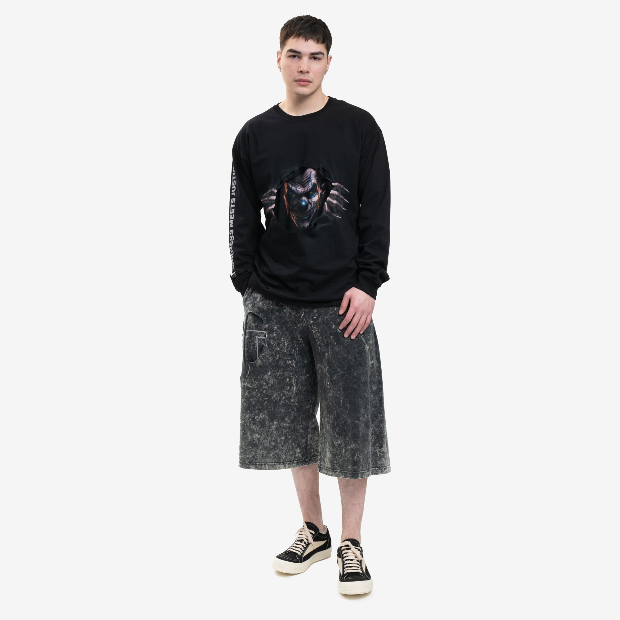 DIESEL Clown Long Sleeve T-Shirt Black - 2