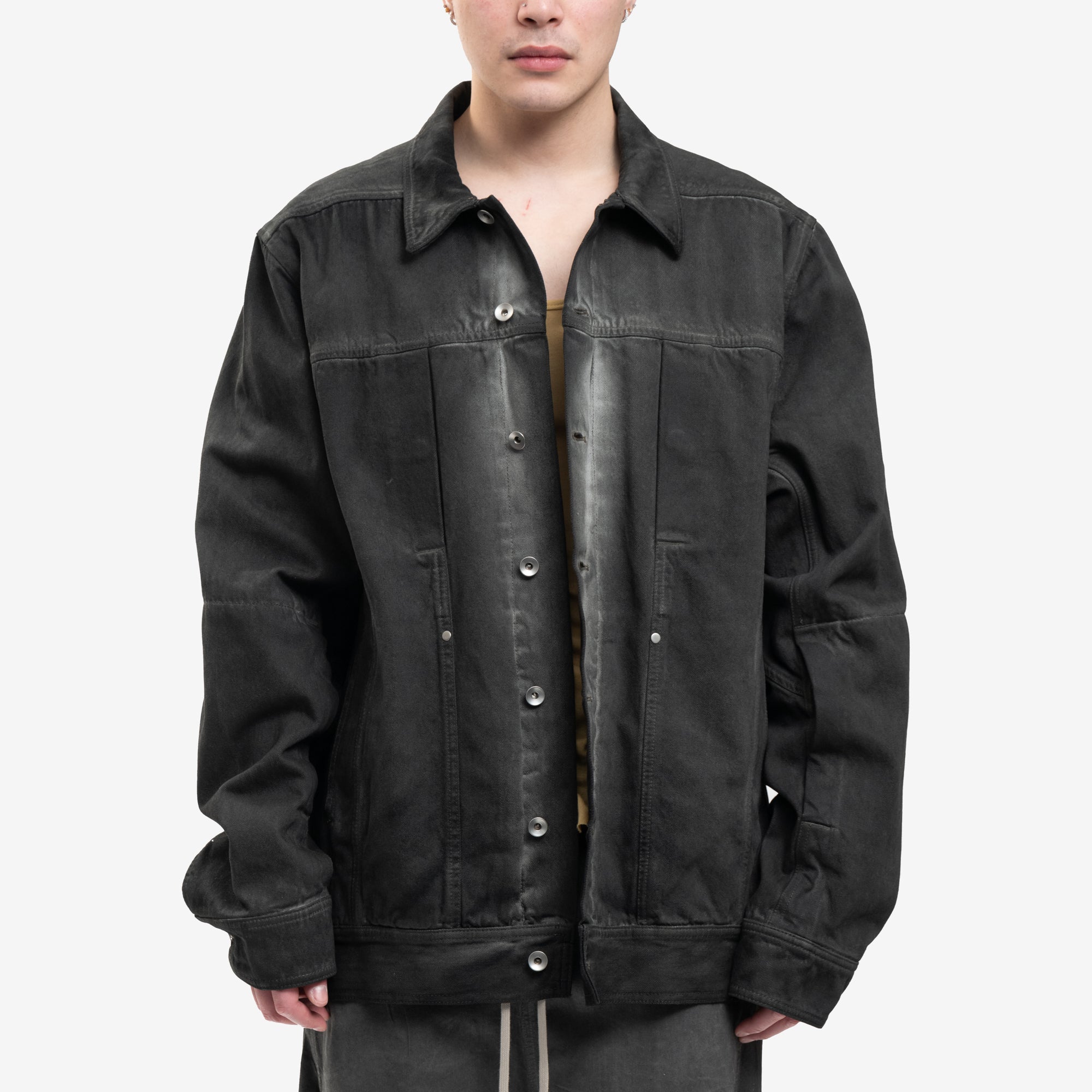 Rick Owens Lido Denim Worker Jacket Dark Dust - 1