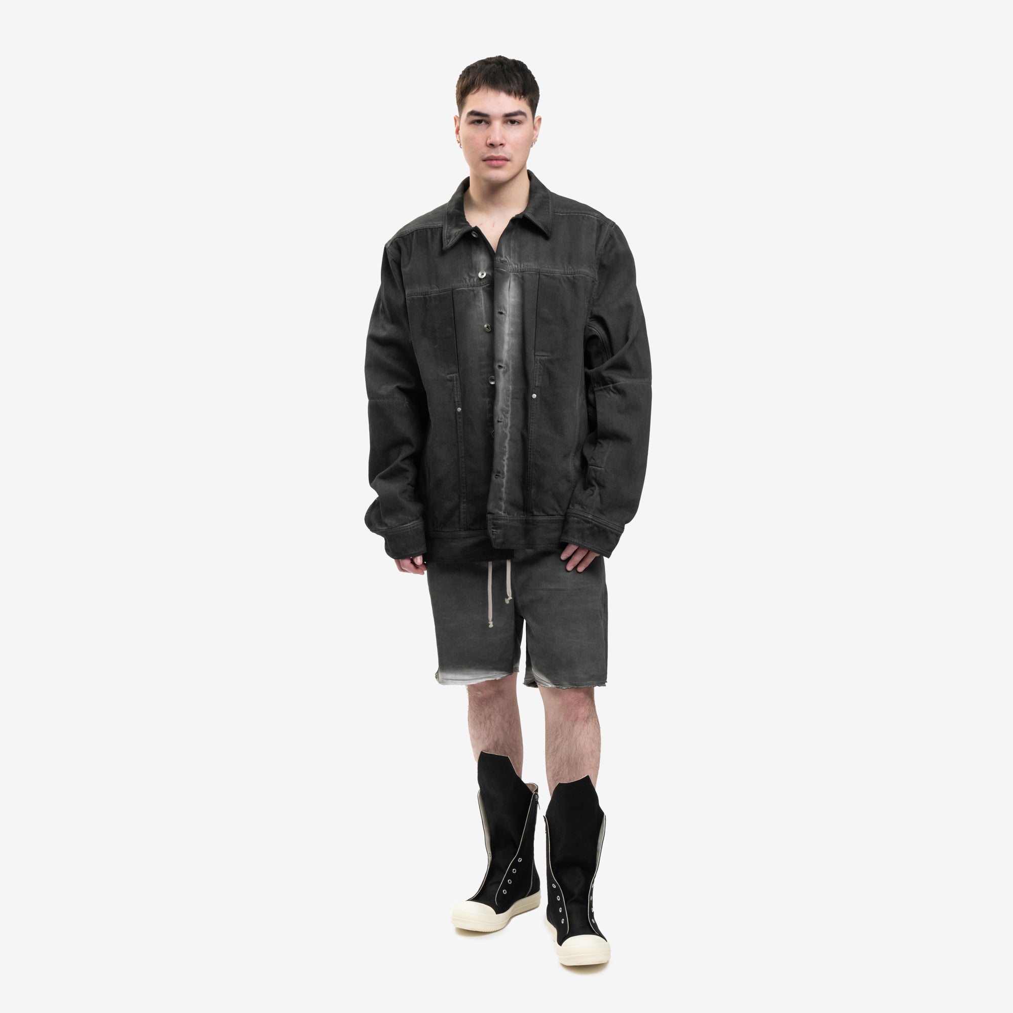 Rick Owens Lido Denim Worker Jacket Dark Dust - 2