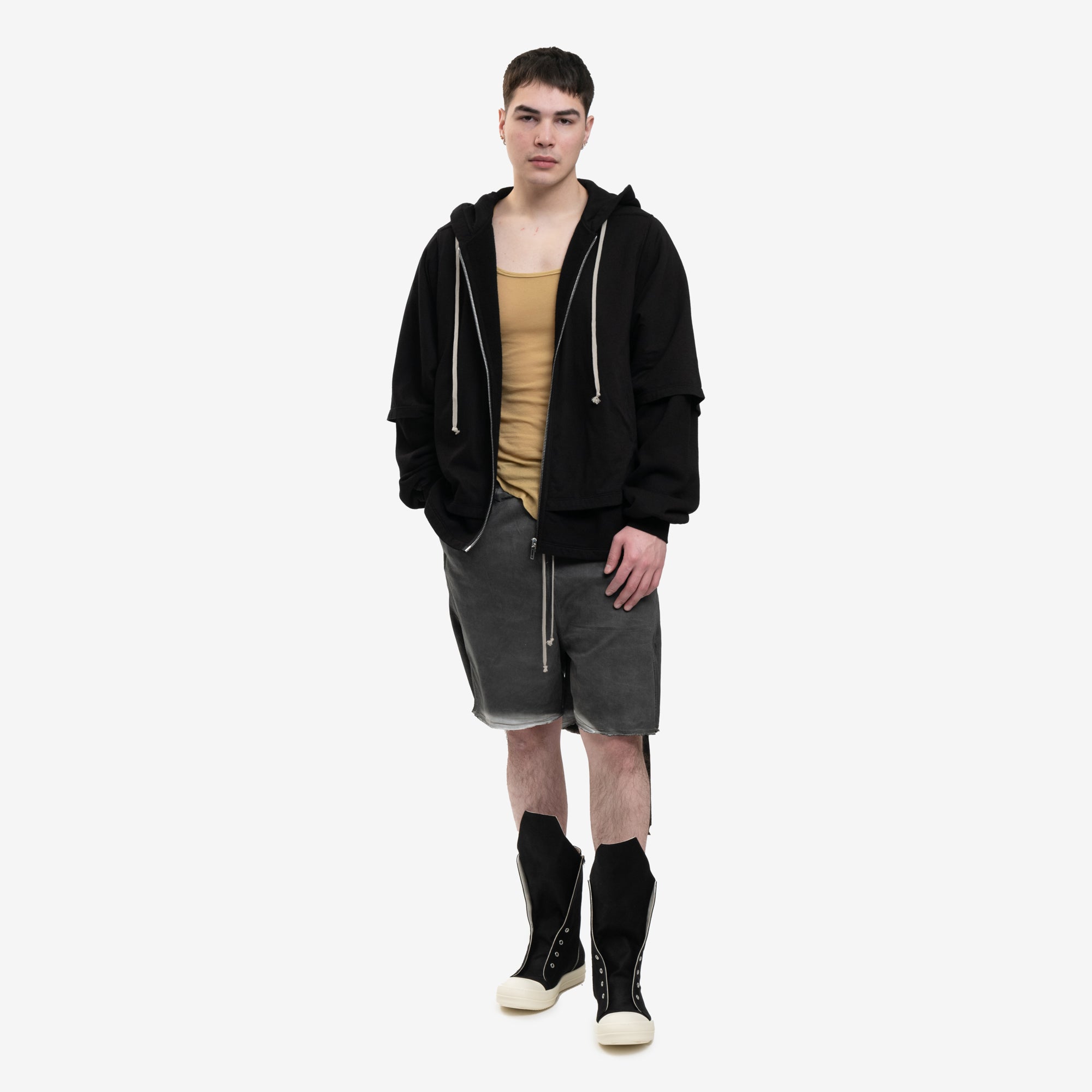 Rick Owens DRKSHDW Hustler Zip Hoody Black - 2