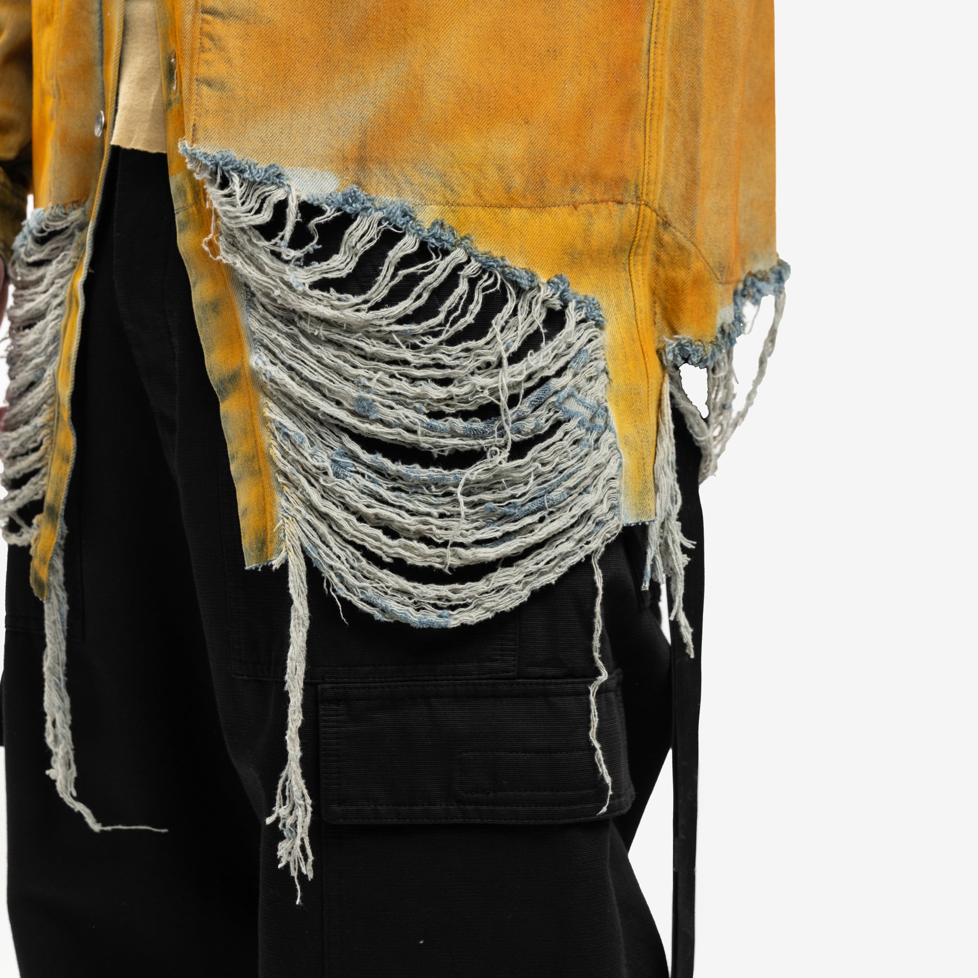 Rick Owens DRKSHDW Degrade Denim Outershirt Sky/Orange Degrade - 5
