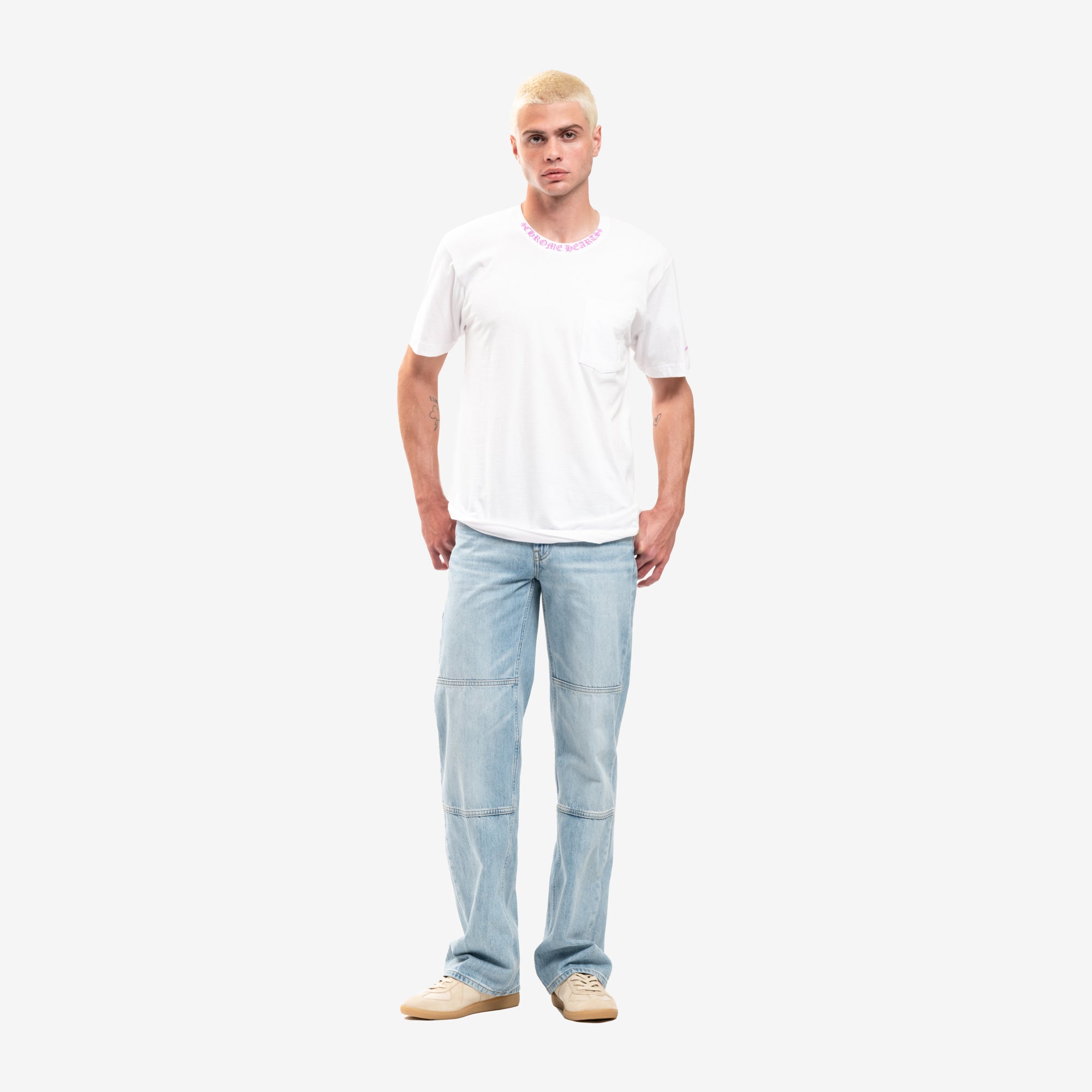 Chrome Hearts Purple Collar Script T-Shirt White - 2