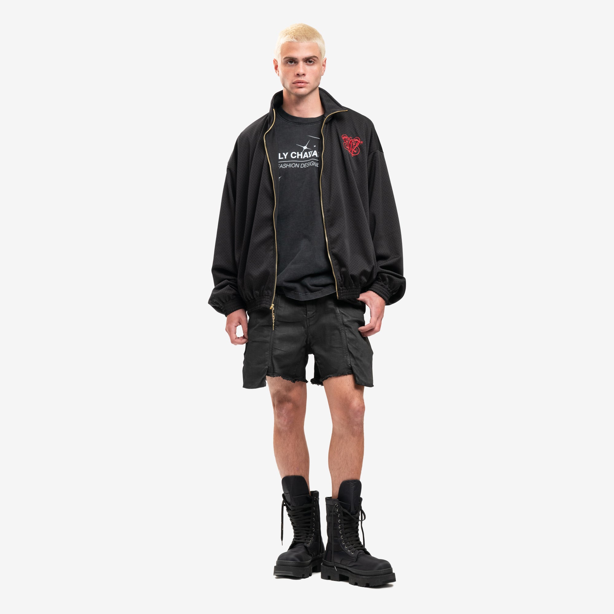 Willy Chavarria Topo Chico Mesh Jacket Black - 2
