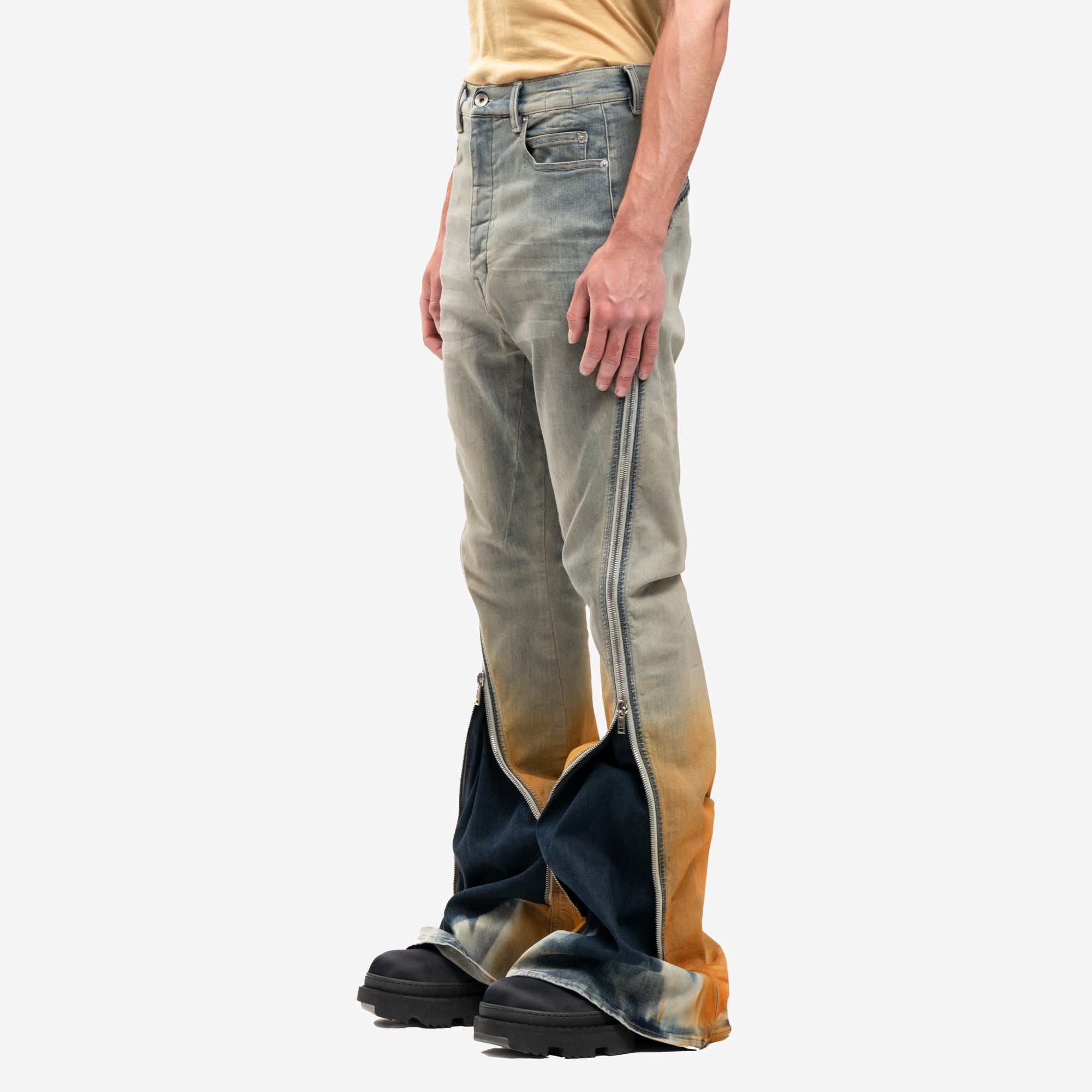 Rick Owens DRKSHDW Bolan Banana Denim Pants Sky Orange - 3