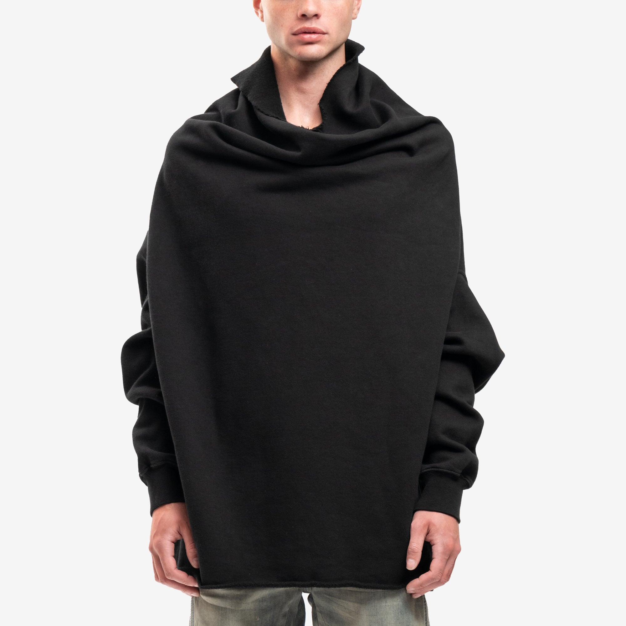 Rick Owens Shroud Sweatshirt Black - 1