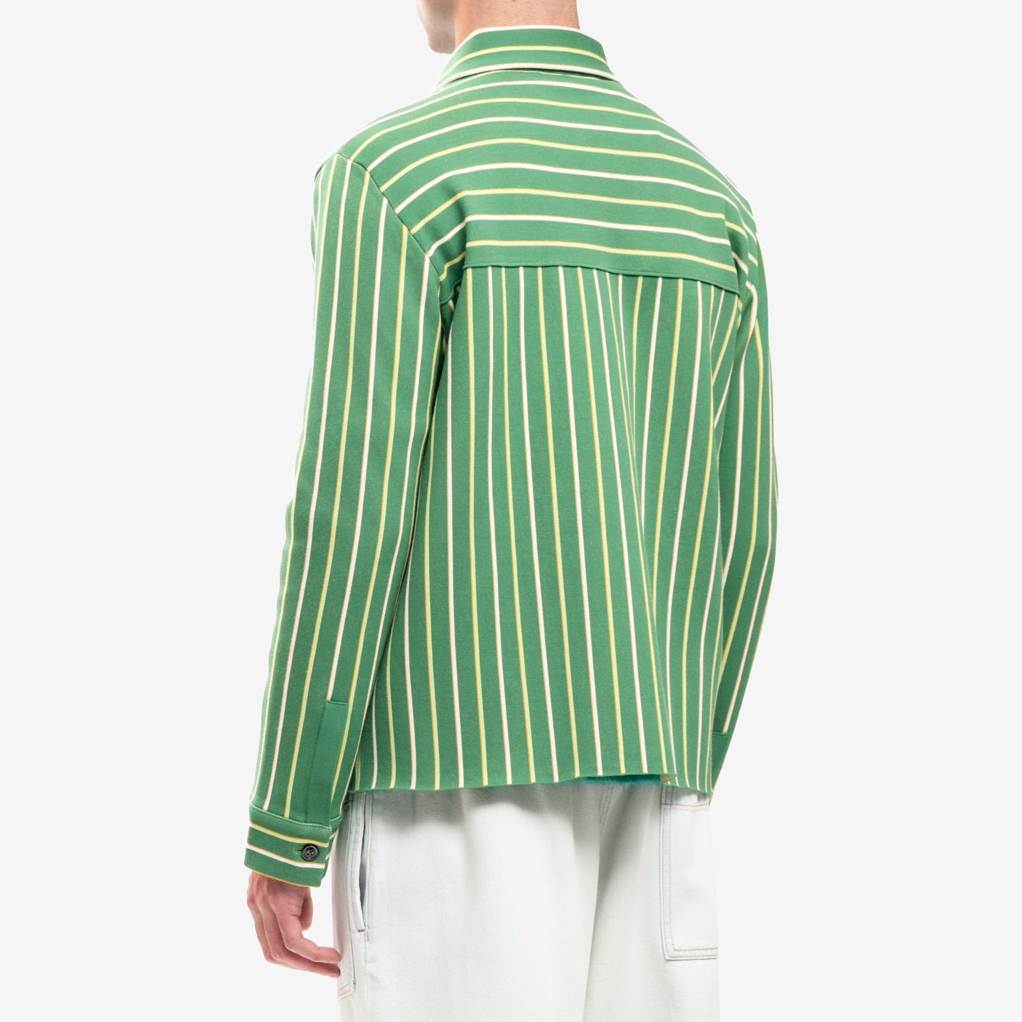 MARNI Intarsia Stripe Boxy Shirt Sea Green - 4