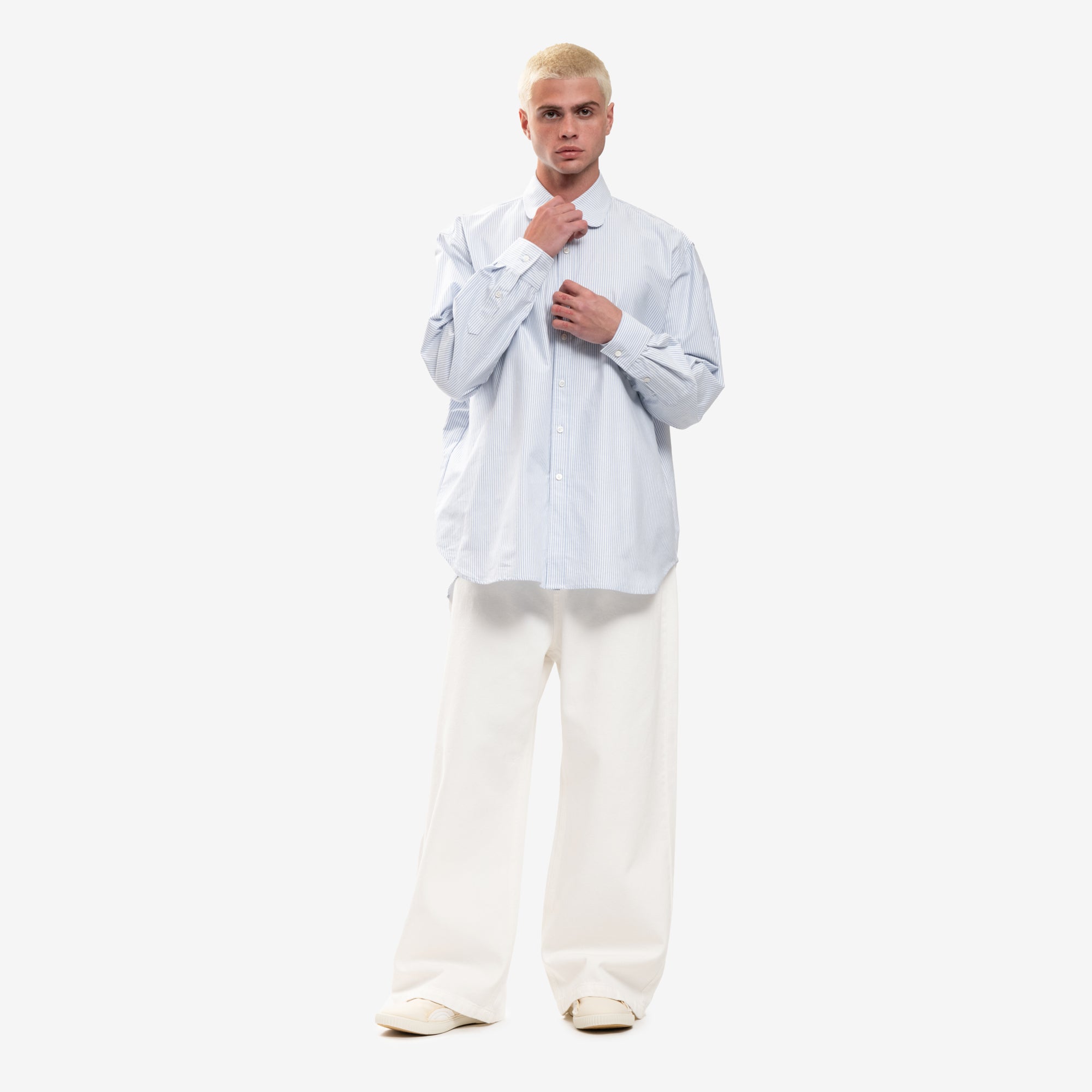 Willy Chavarria Regular Club Collar Shirt Sky Blue - 5